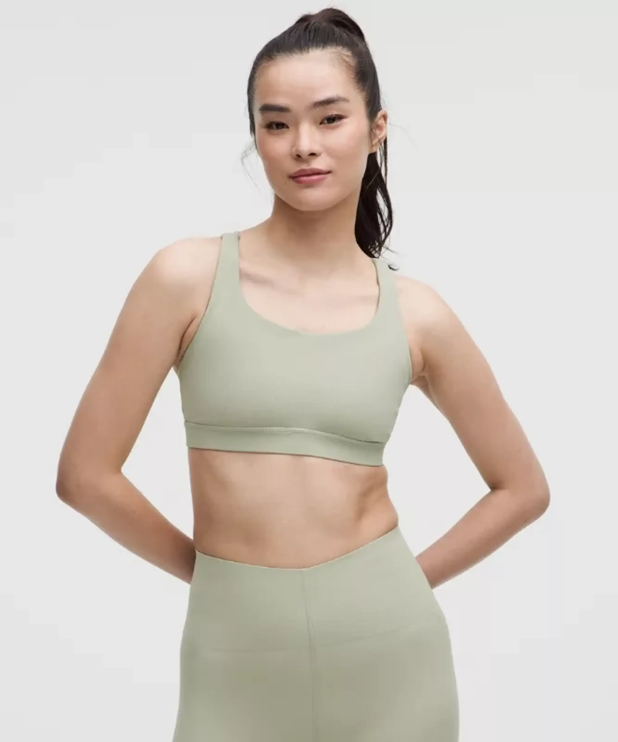 lululemon – Women's Energy Sports Bra Medium Support, B-D Cups – Color Green/Pastel – Size 10