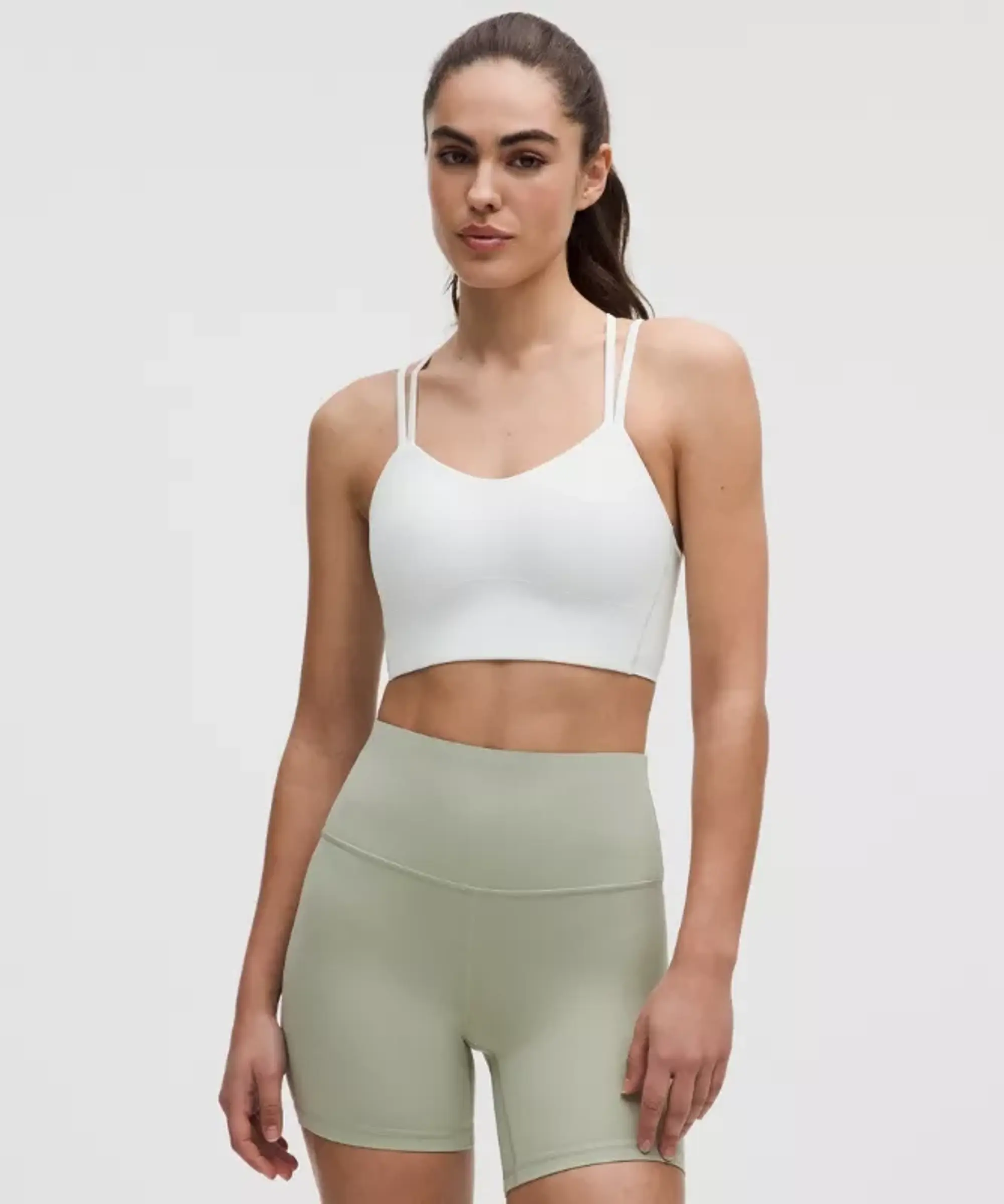 lululemon – Women's Like a Cloud Longline Sports Bra Light Support, B/C Cup – Color Grey – Size 10