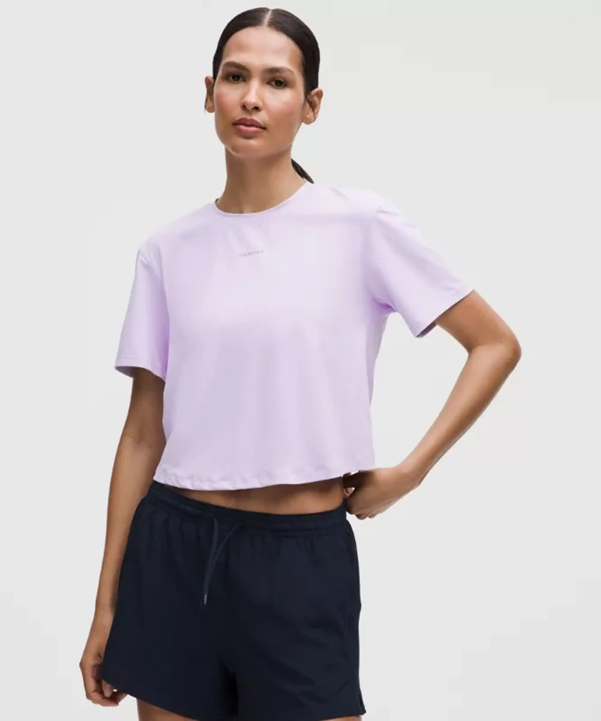 lululemon – Women's Pace Crush Cross-Back Graphic T-Shirt – Color Purple – Size L