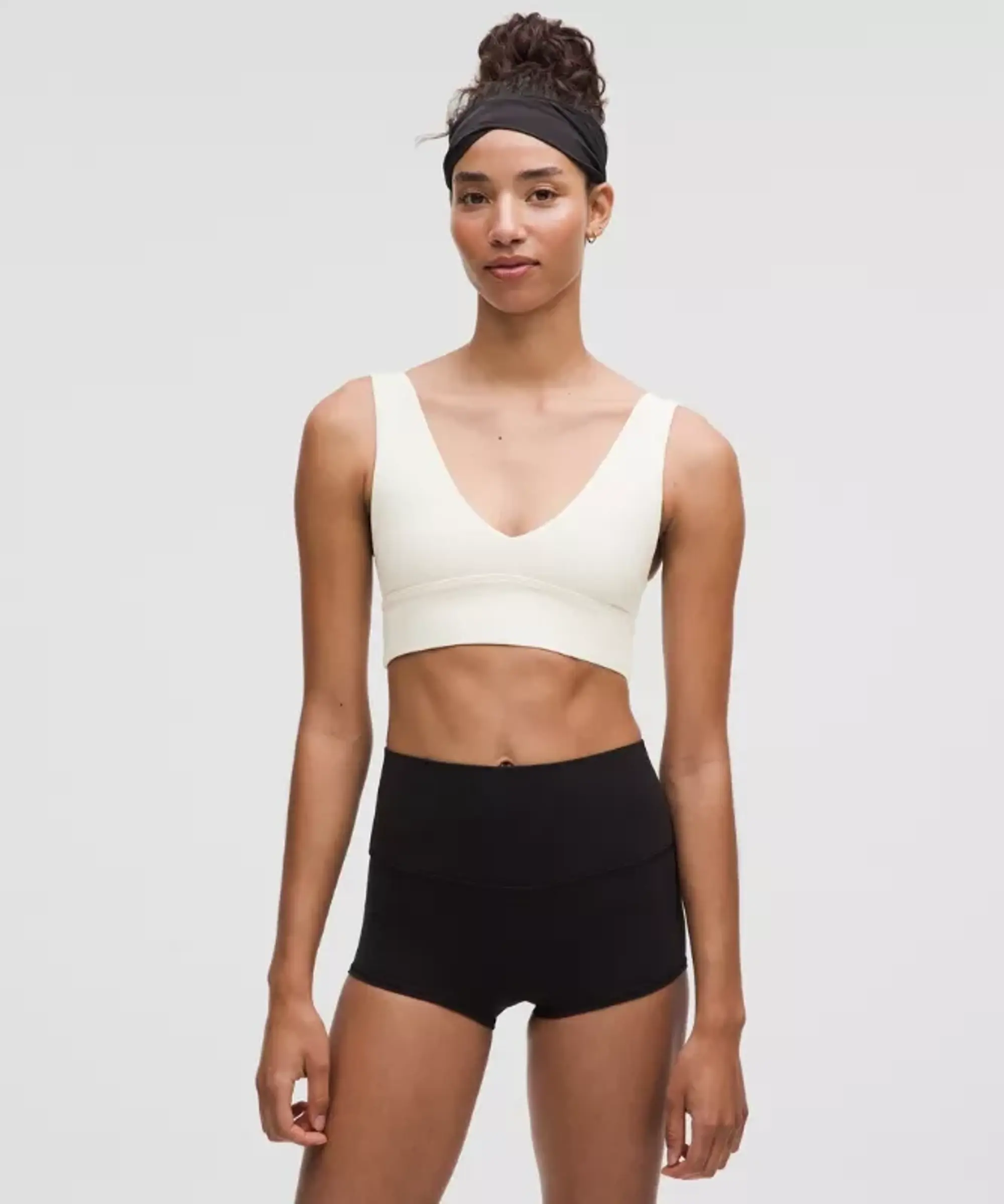 lululemon – Women's Align V-Neck Sports Bra Light Support, A/B Cup – Color White – Size 10