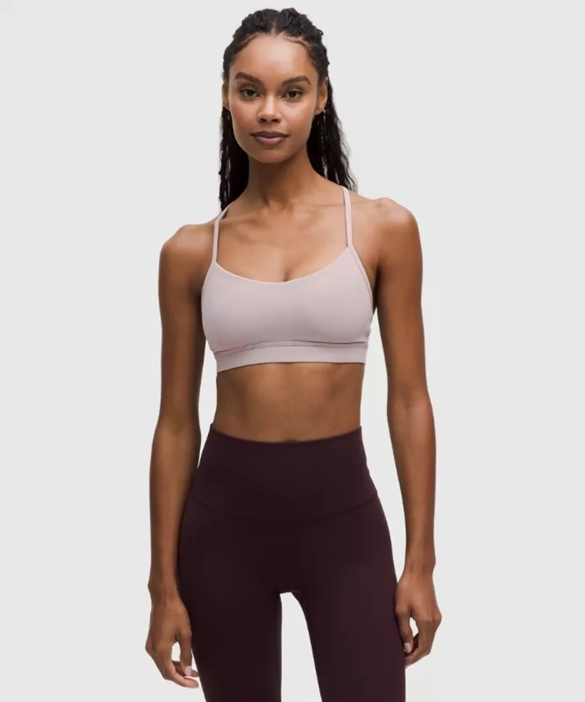 lululemon – Women's Flow Y Sports Bra Nulu Light Support, A-C Cups – Color Grey – Size 10