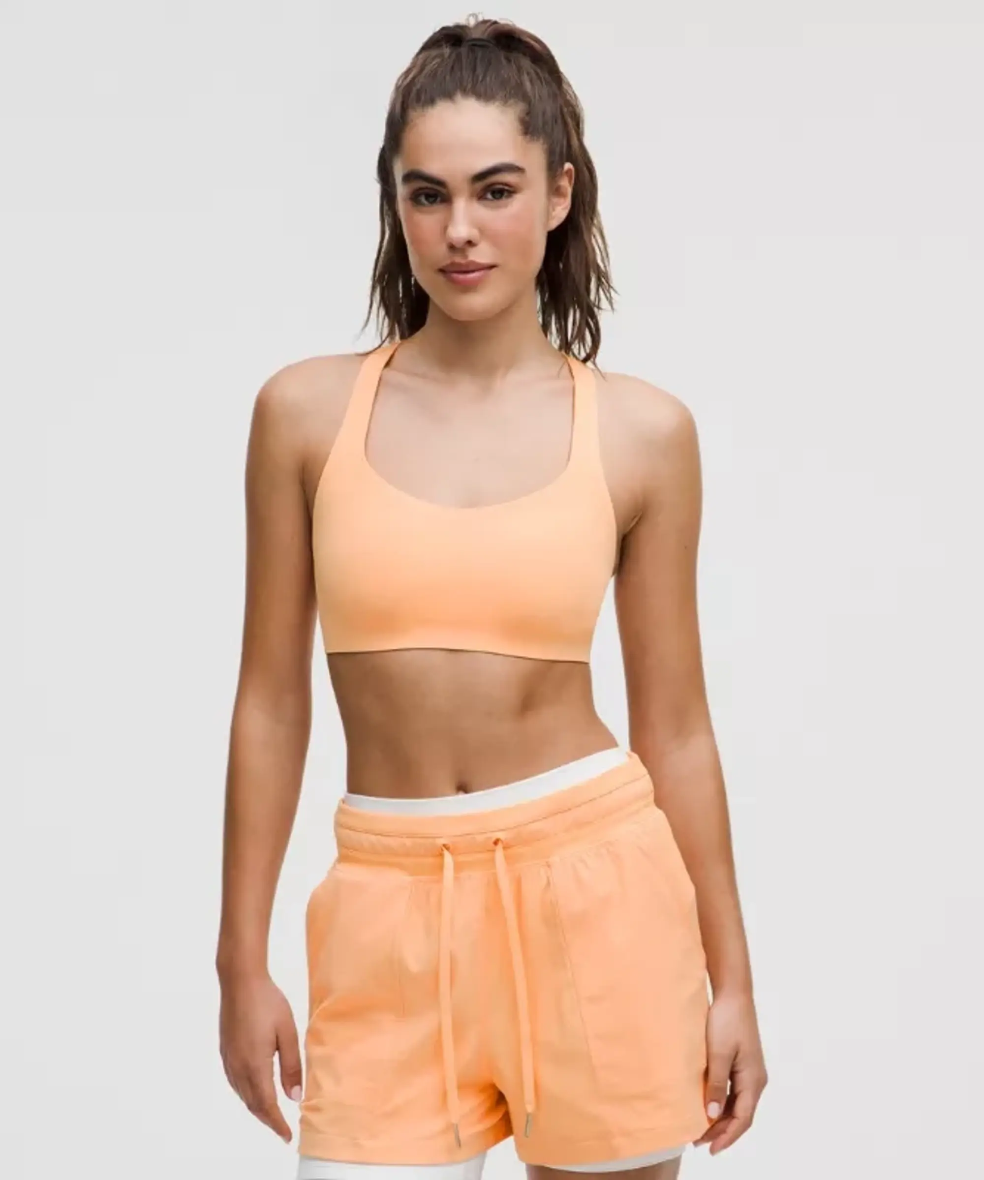 lululemon – Women's FlexyFlex Strappy Yoga Sports Bra Light Support, A-C Cups – Color Orange – Size L/XL