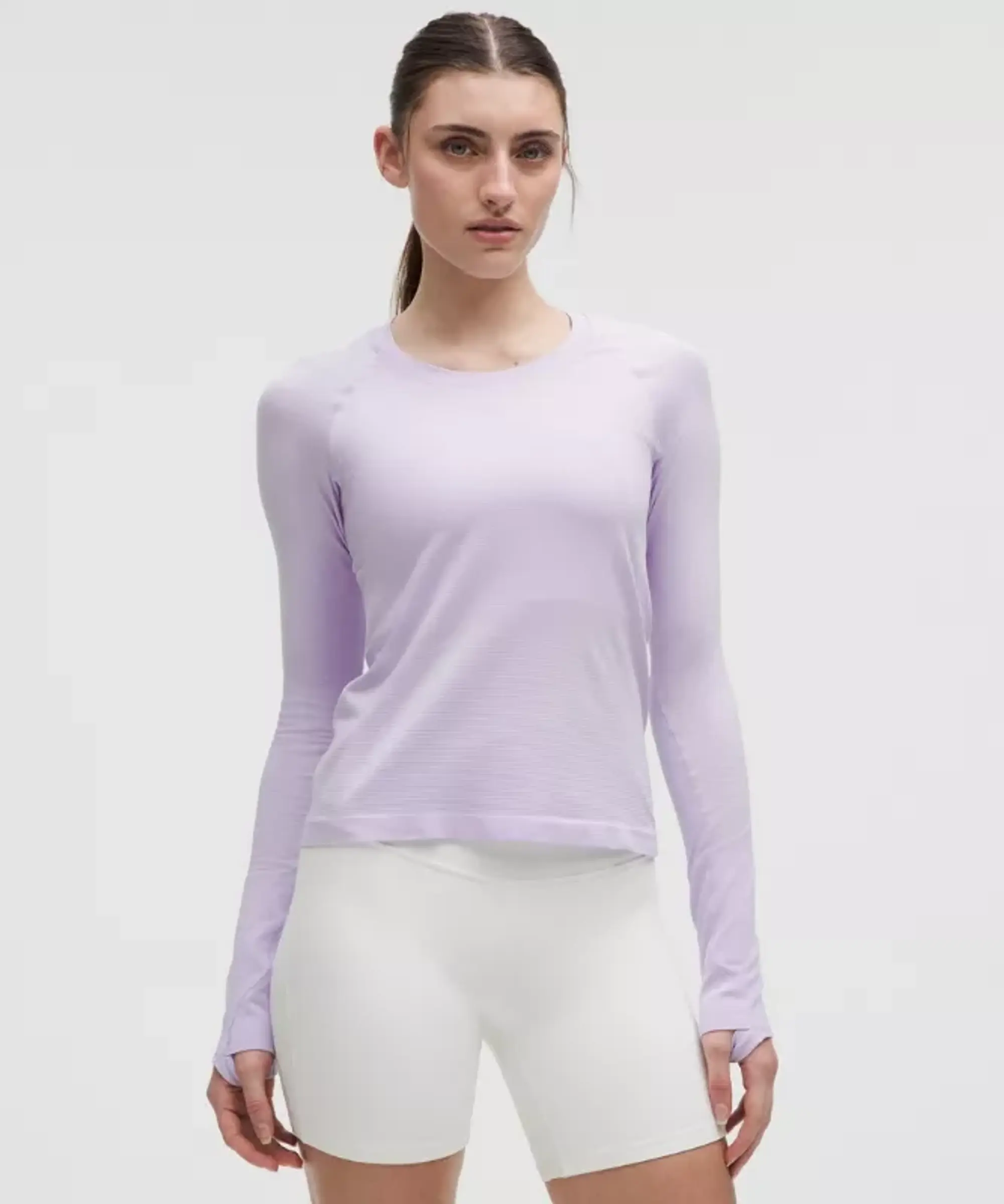 lululemon – Women's Swiftly Tech Long-Sleeve Shirt 2.0 Waist Length – Color Purple – Size 0