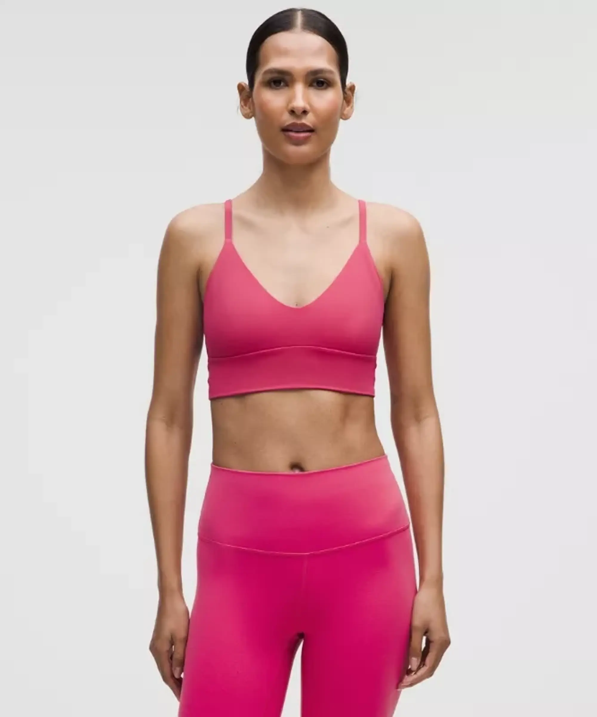 lululemon – Women's Focuser Scoop-Neck Sports Bra Nulu Light Support, A/B Cup – Color Pink – Size L