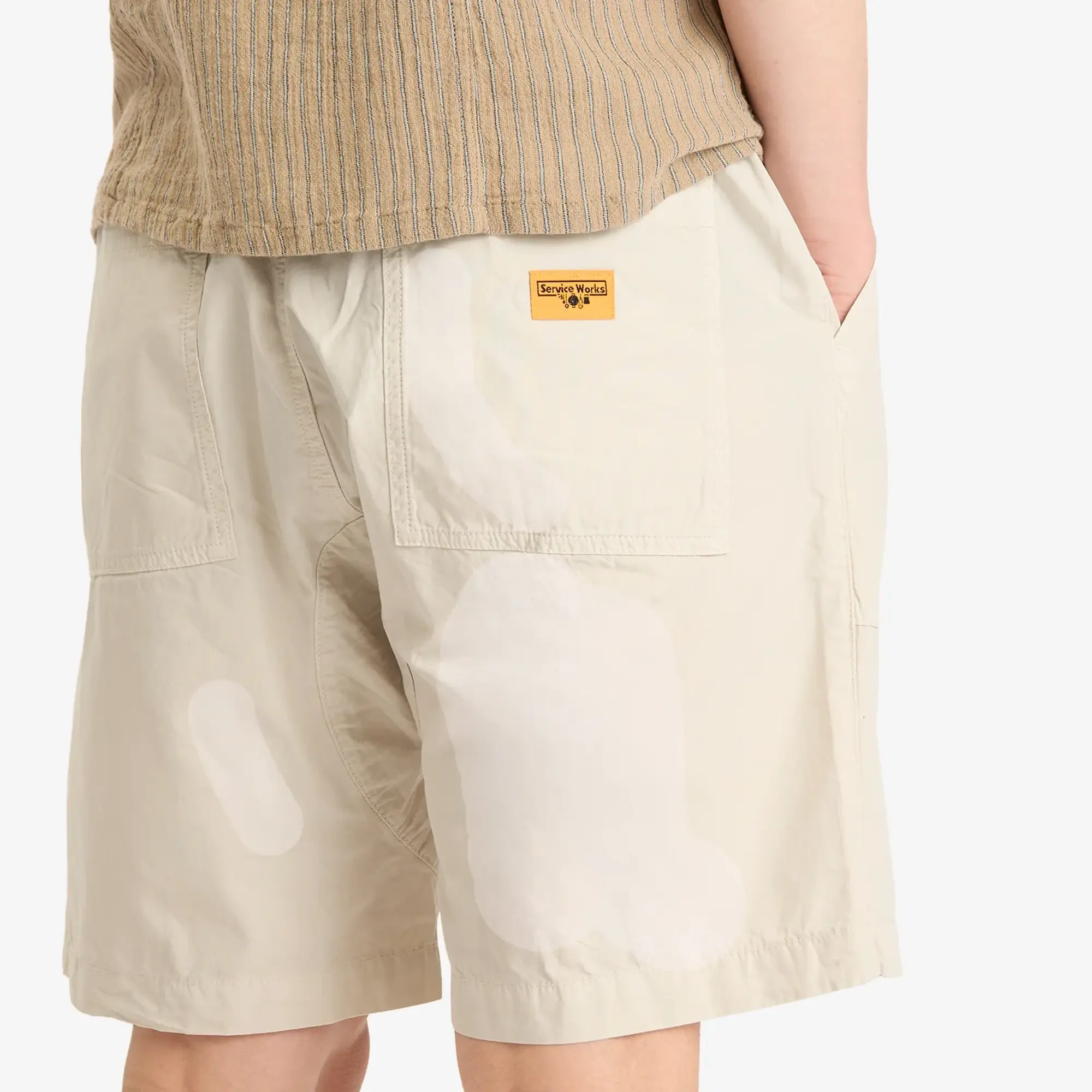 Service Works Men's Poplin Chef Shorts Salt