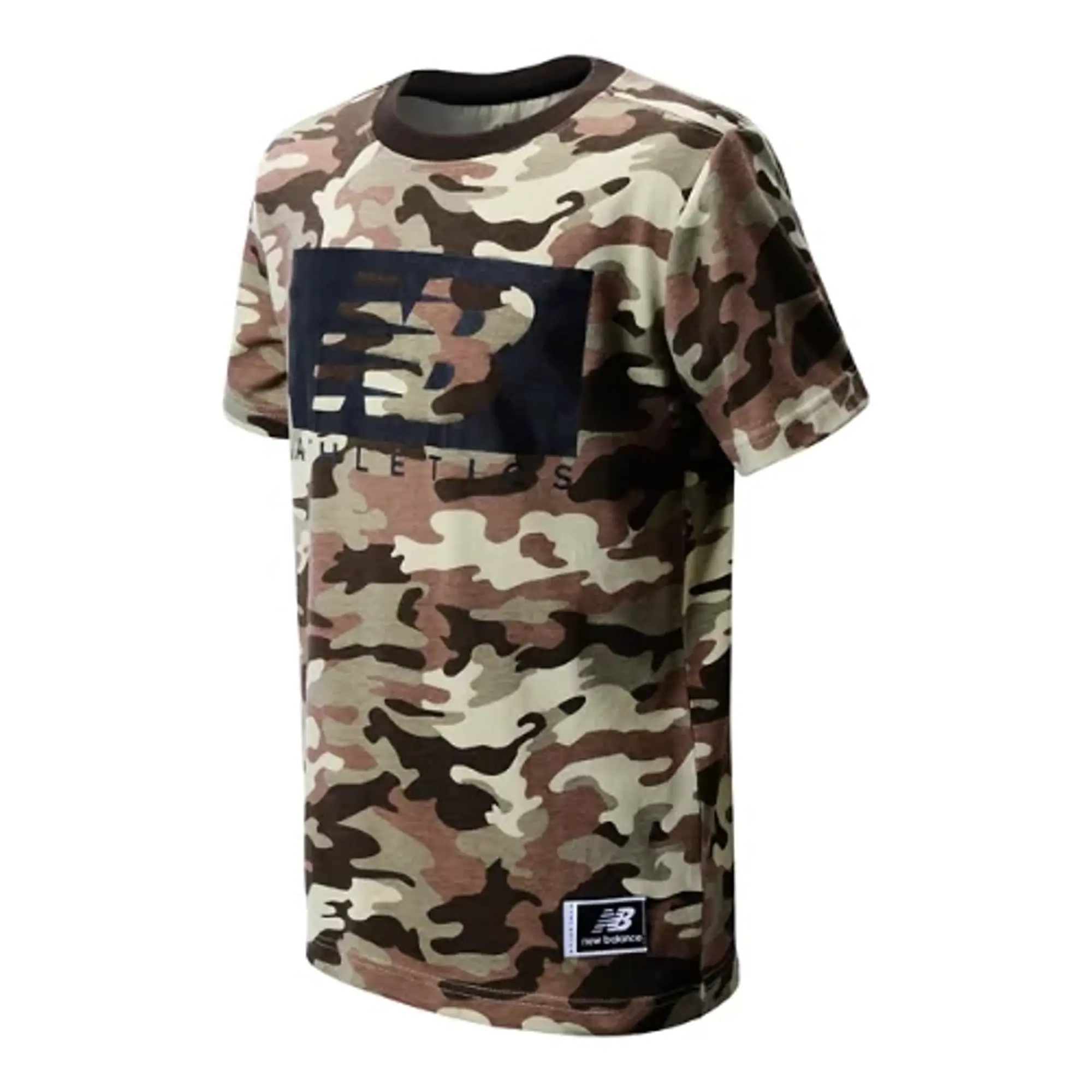 New Balance Kids' Boys Cotton Jersey Logo Tee in Brown