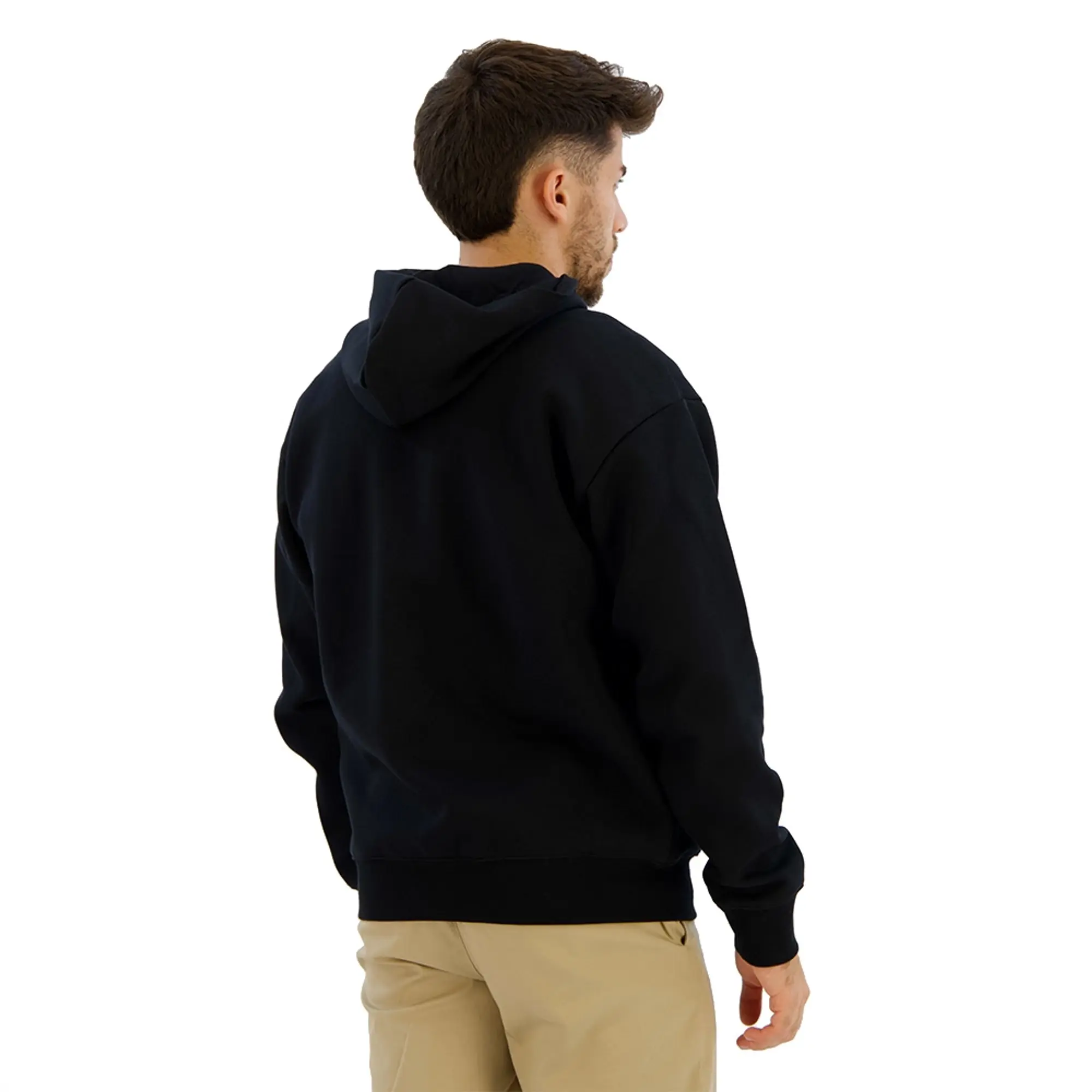 New Balance Men's Hyper Density Graphic Hoodie in Black Poly Fleece
