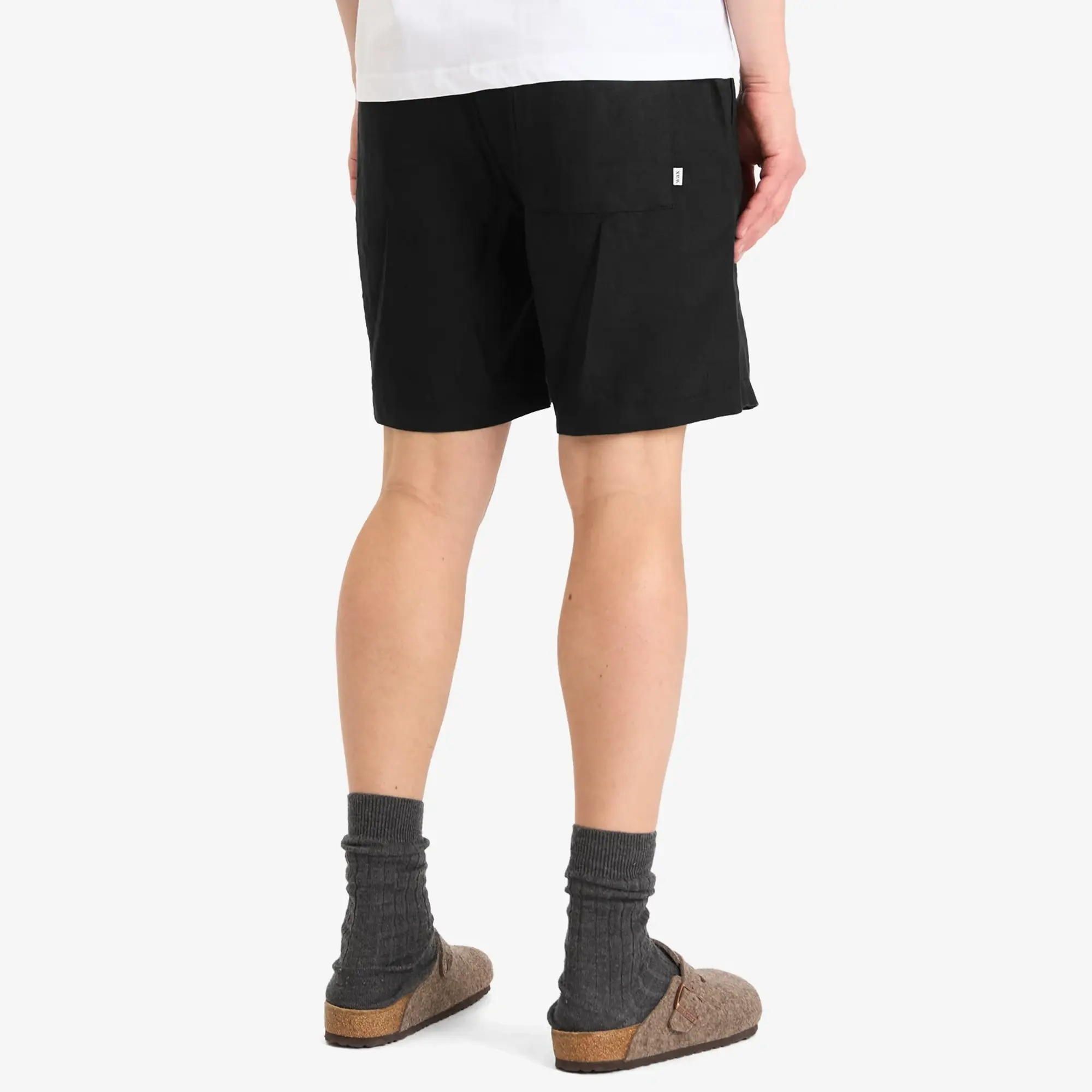 Wax London Men's Kurt Washed Linen Shorts Black