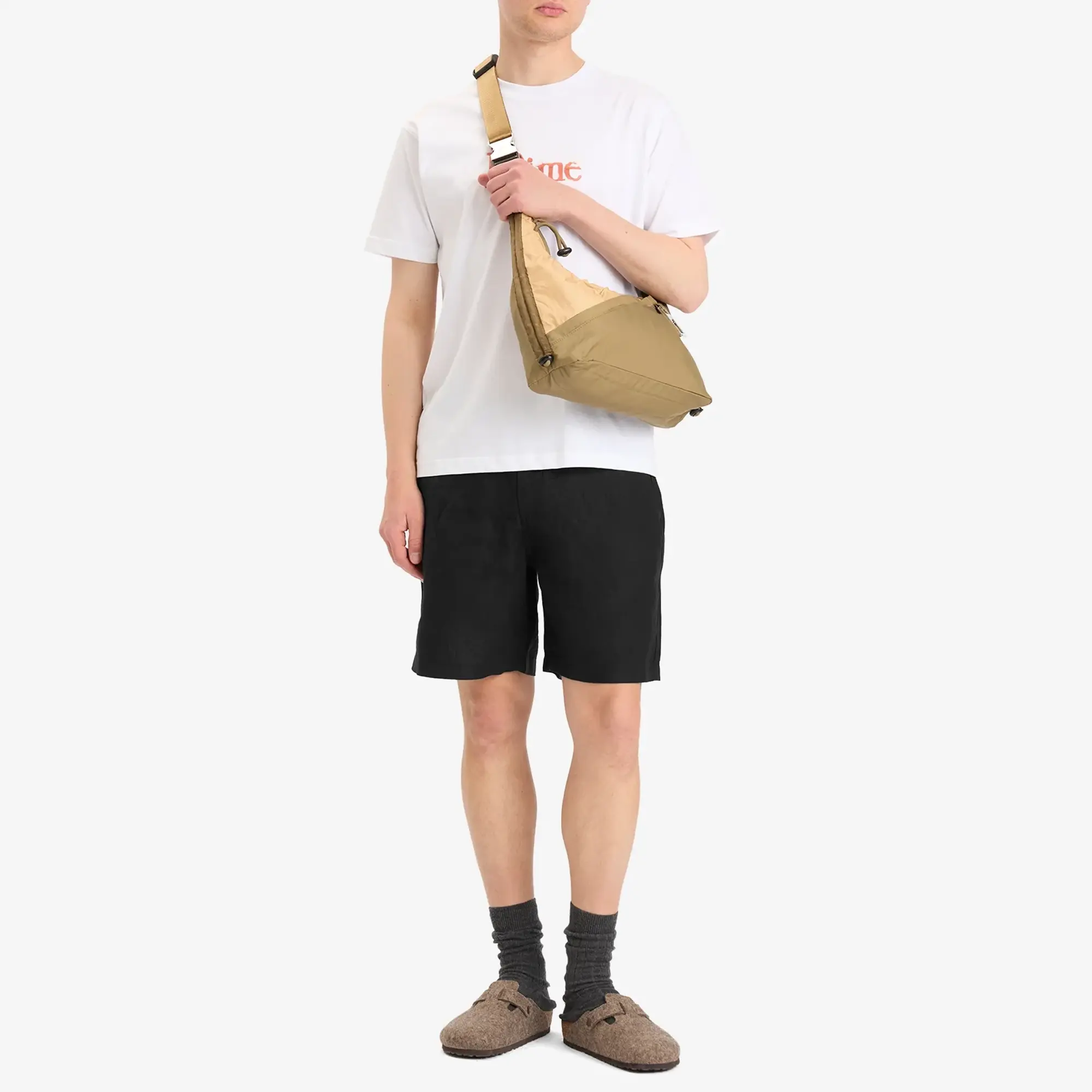 Wax London Men's Kurt Washed Linen Shorts Black