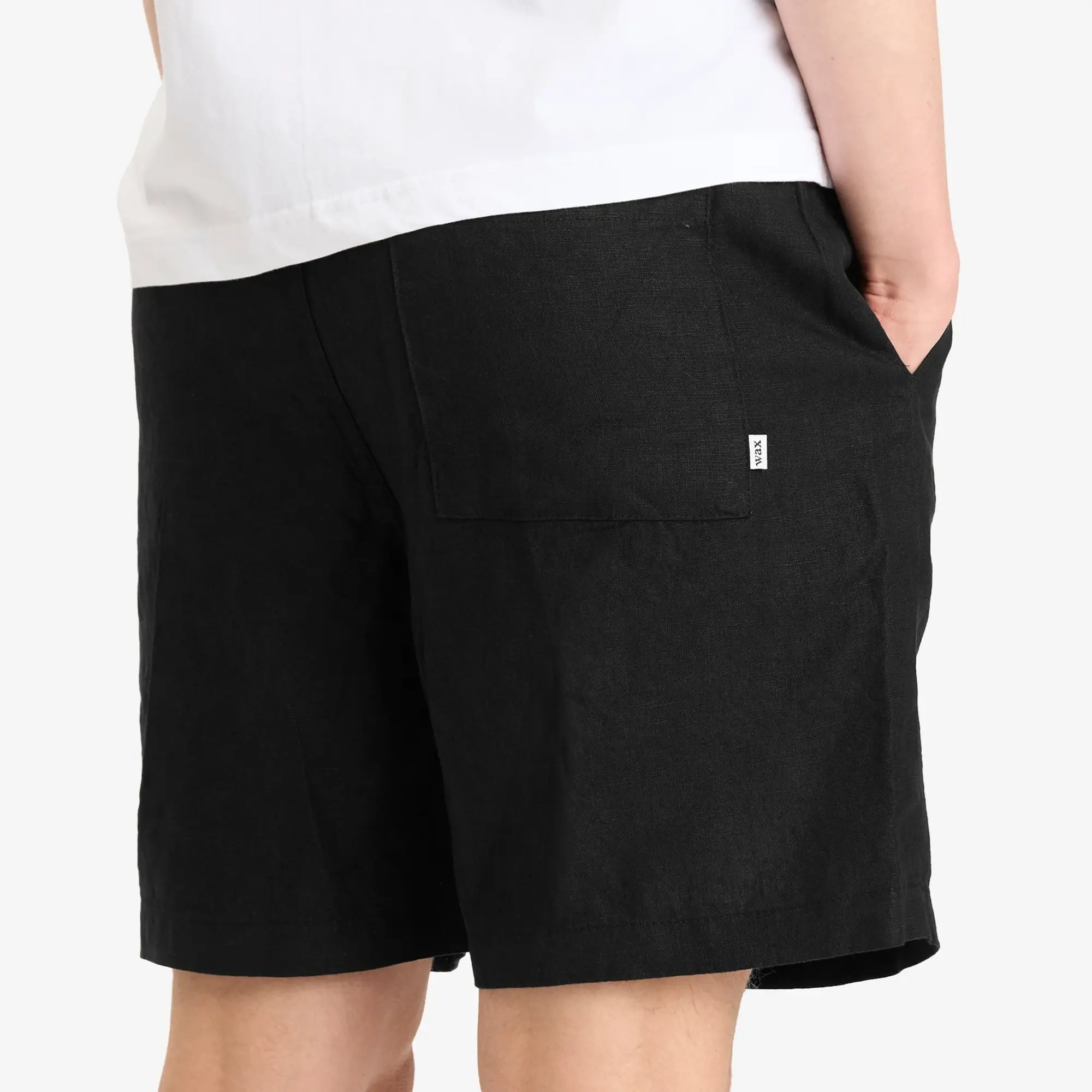 Wax London Men's Kurt Washed Linen Shorts Black