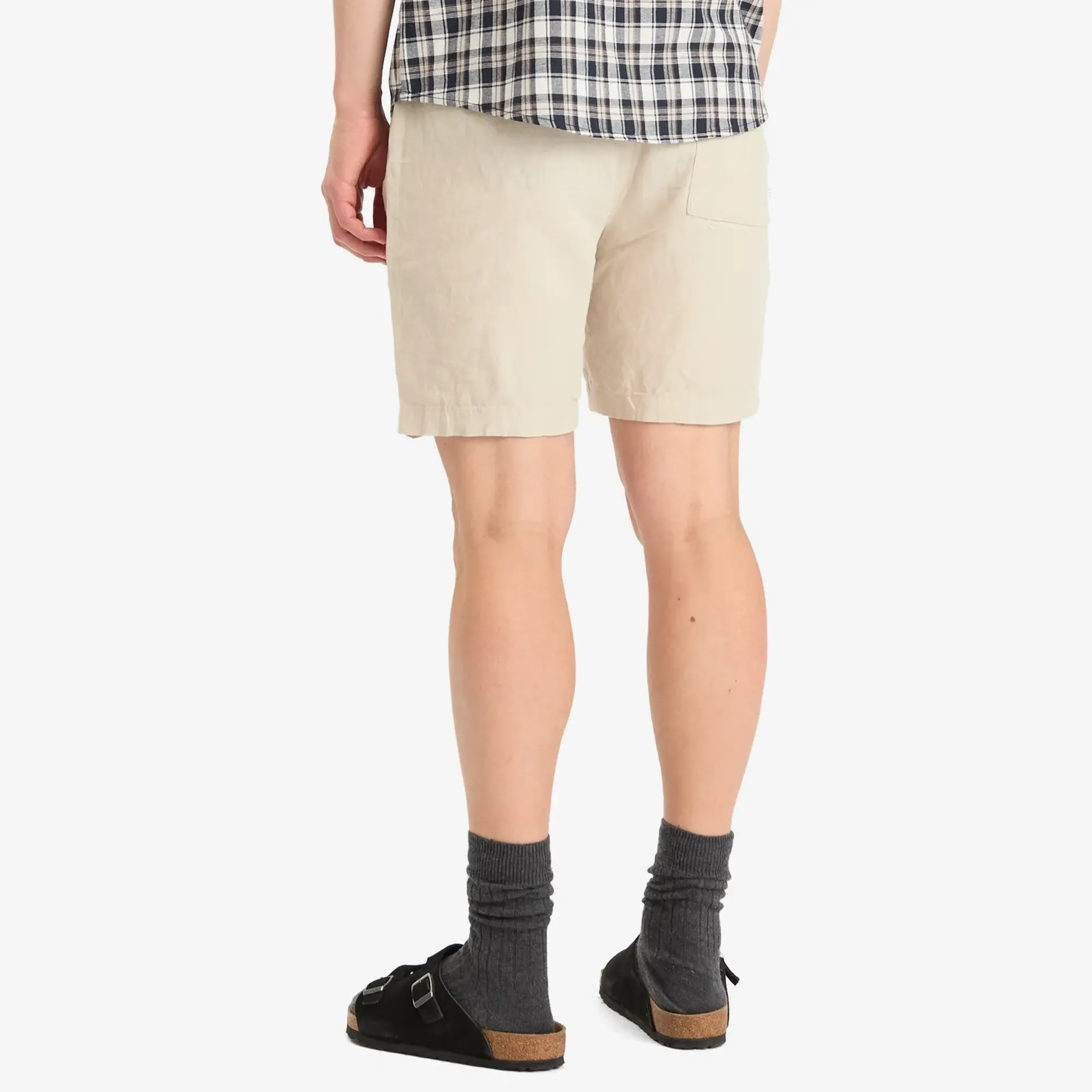 Wax London Men's Kurt Washed Linen Shorts Beige
