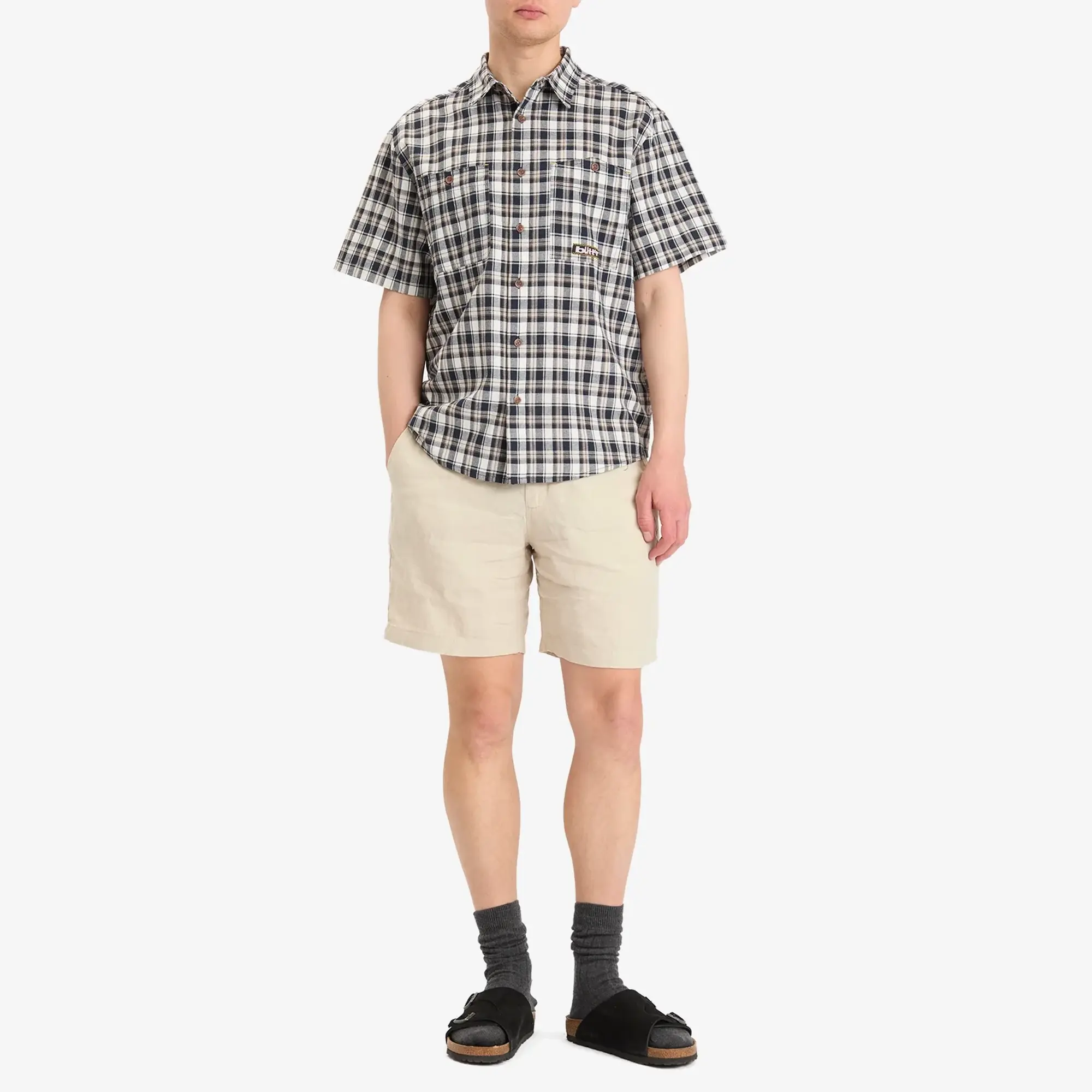 Wax London Men's Kurt Washed Linen Shorts Beige