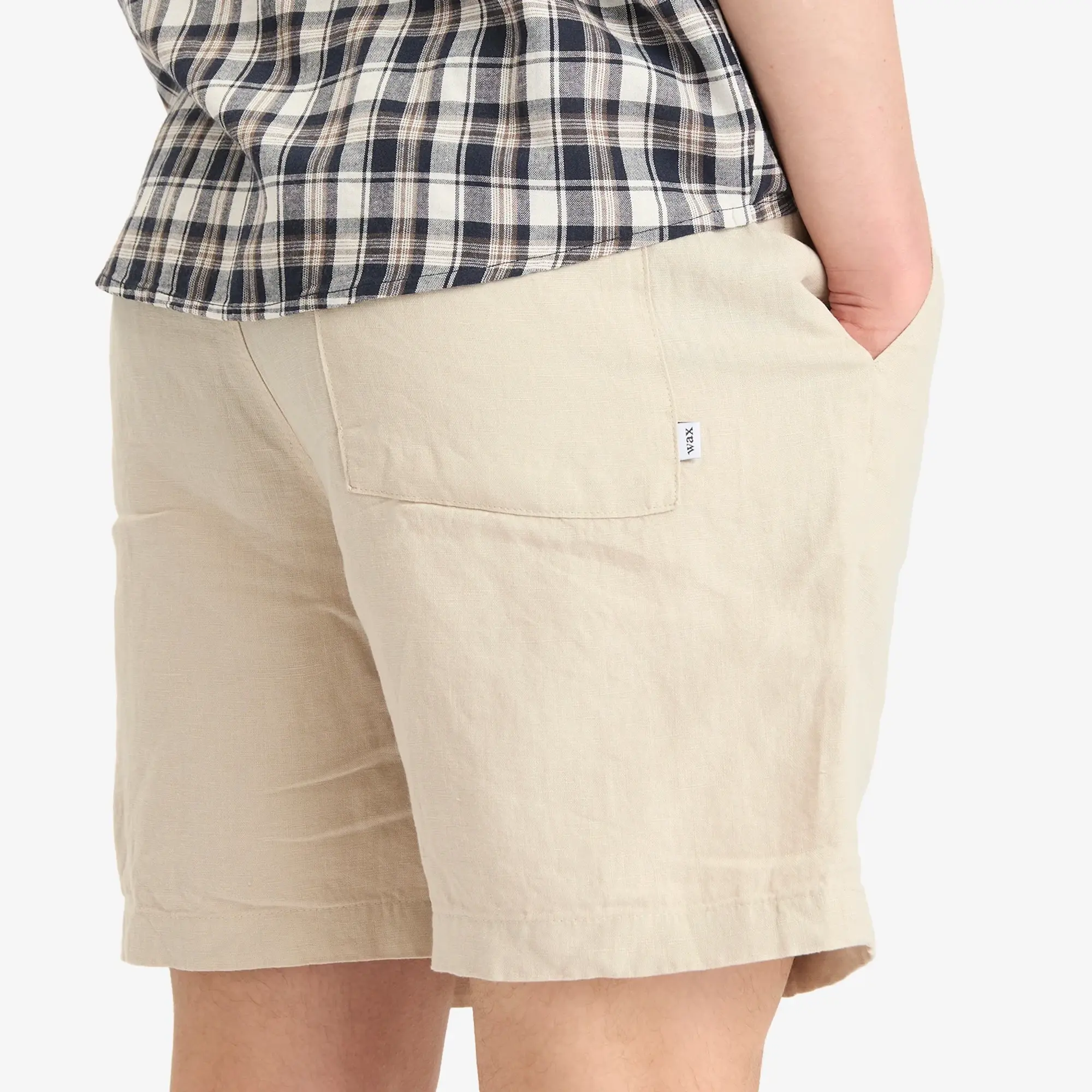 Wax London Men's Kurt Washed Linen Shorts Beige