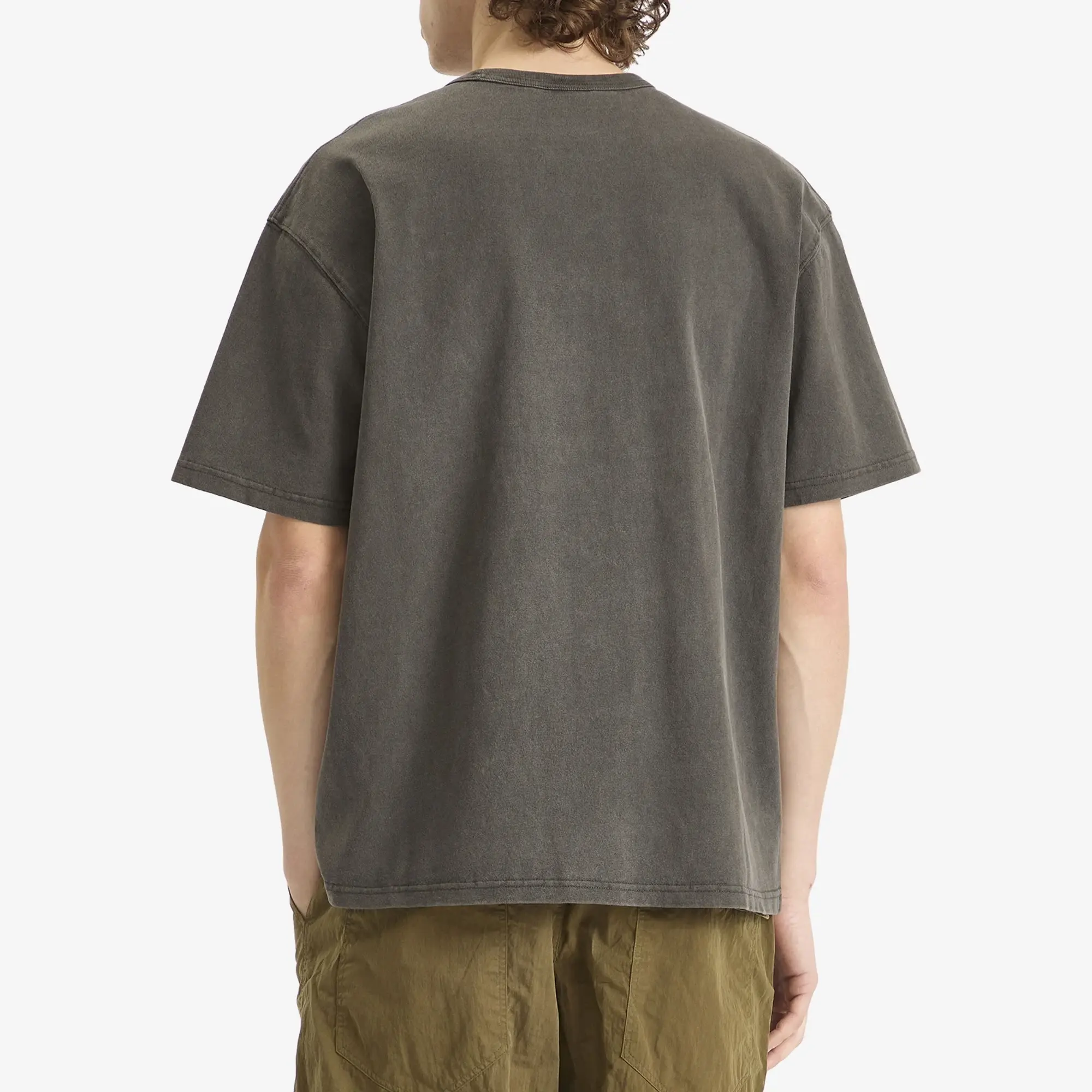 FrizmWORKS Men's Black Flag Pigment Dye T-Shirt Charcoal