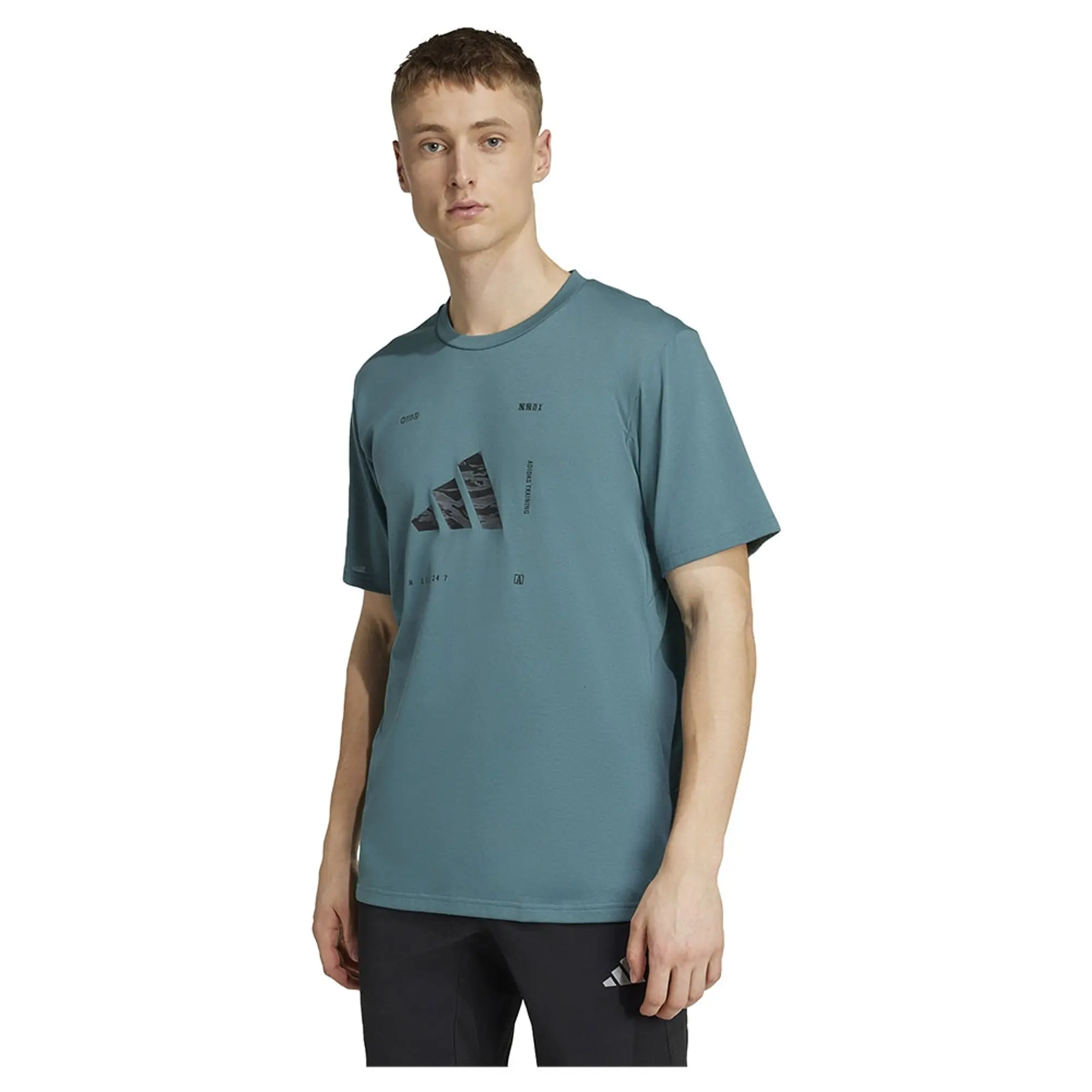 Adidas Climacool Training Camo Logo Graphic Short Sleeve T-shirt