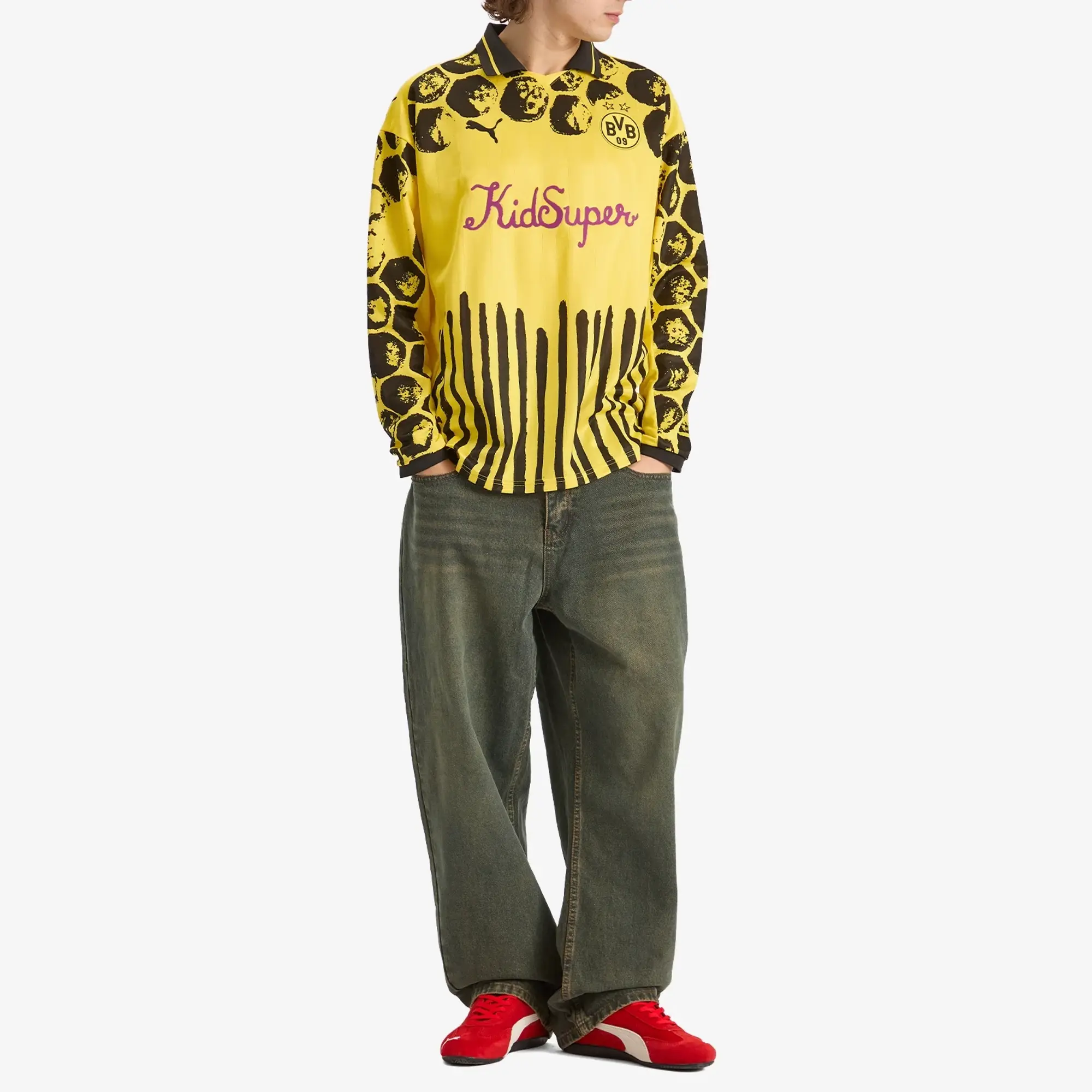 PUMA Kid Super x Borussia Dortmund Retro Shirt Men, Faster Yellow/Black