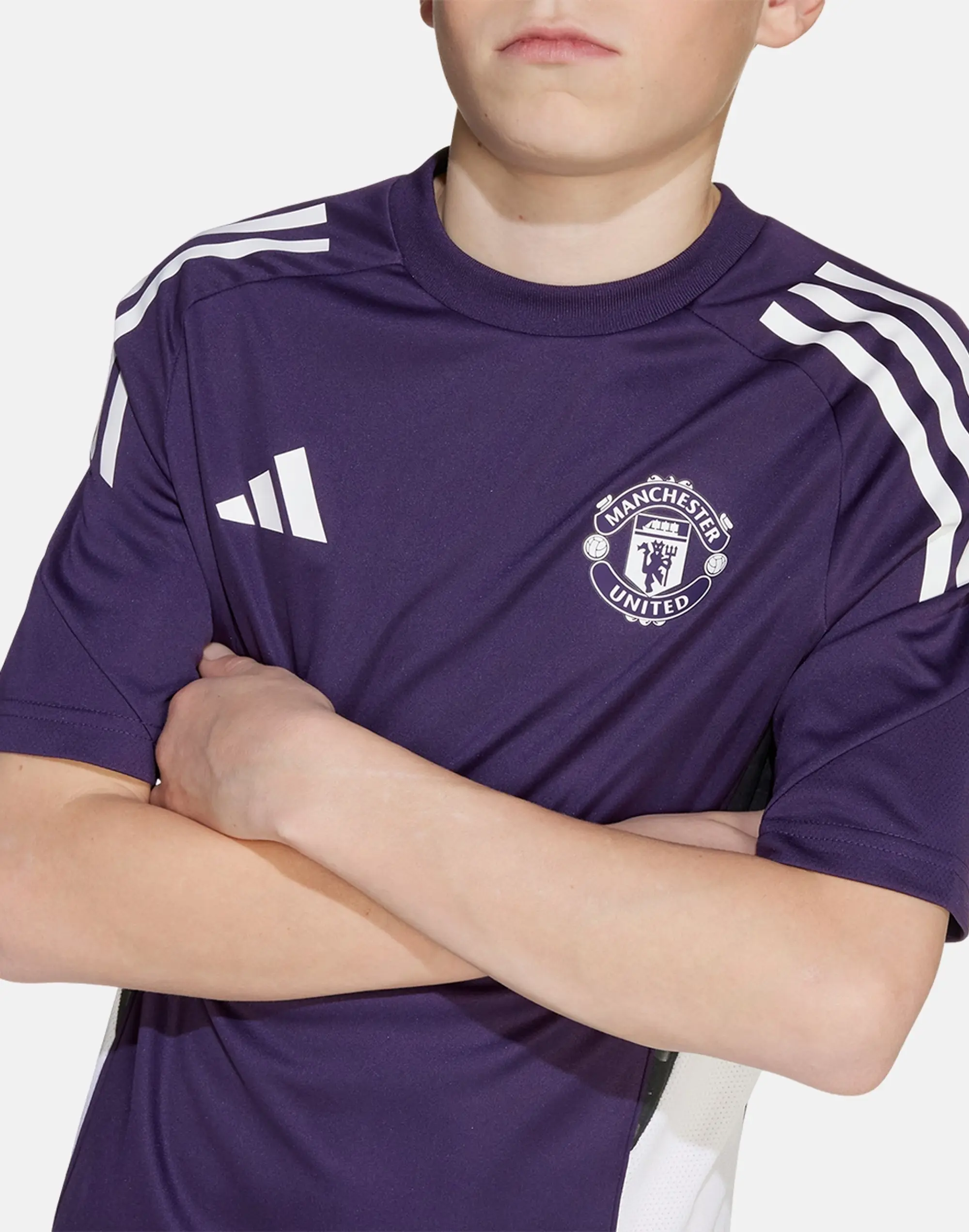 Kids' adidas Manchester United Training T-Shirt in Black/White 
