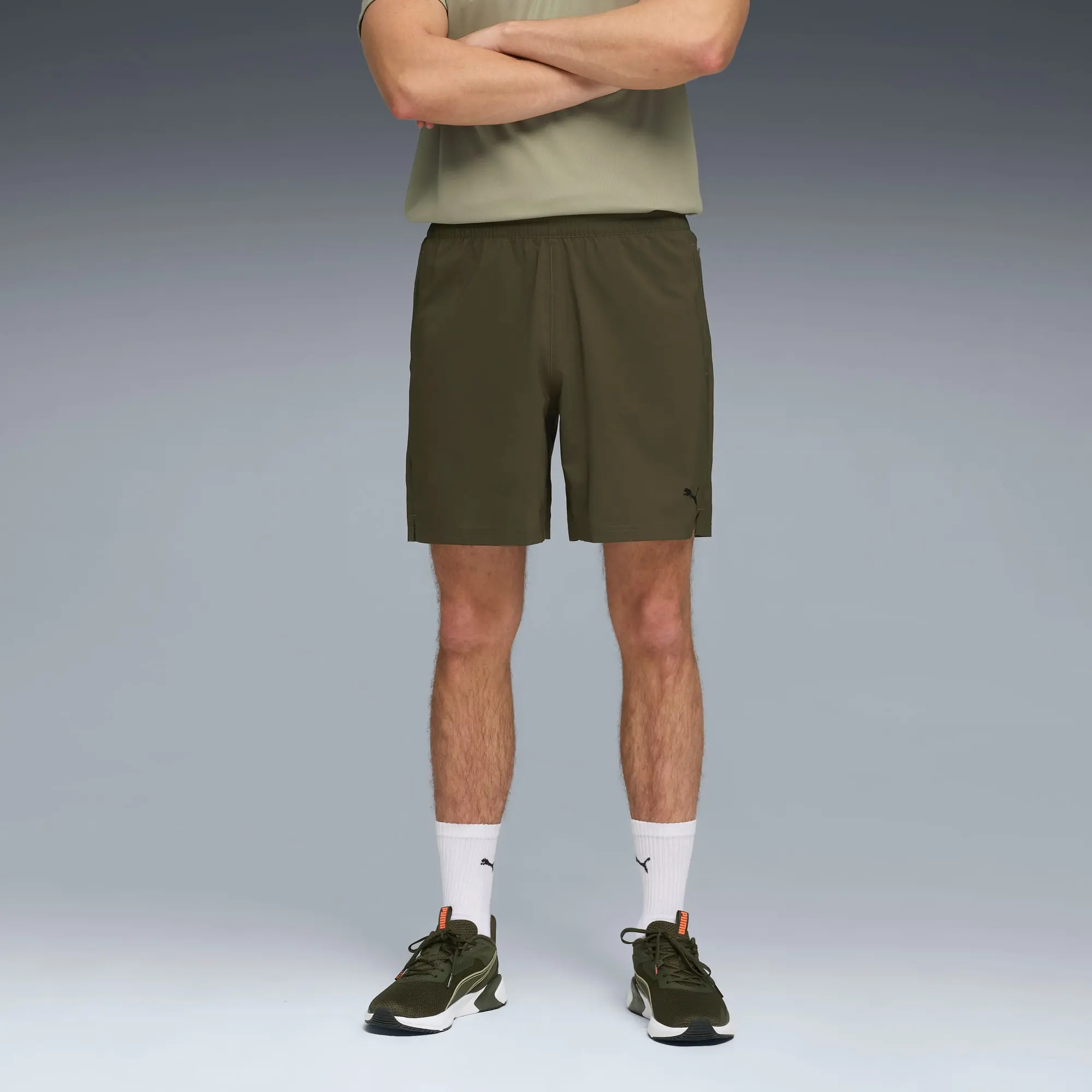 PUMA Train All Day Foundations 7" Woven Shorts Men, Dark Olive, size 3XL