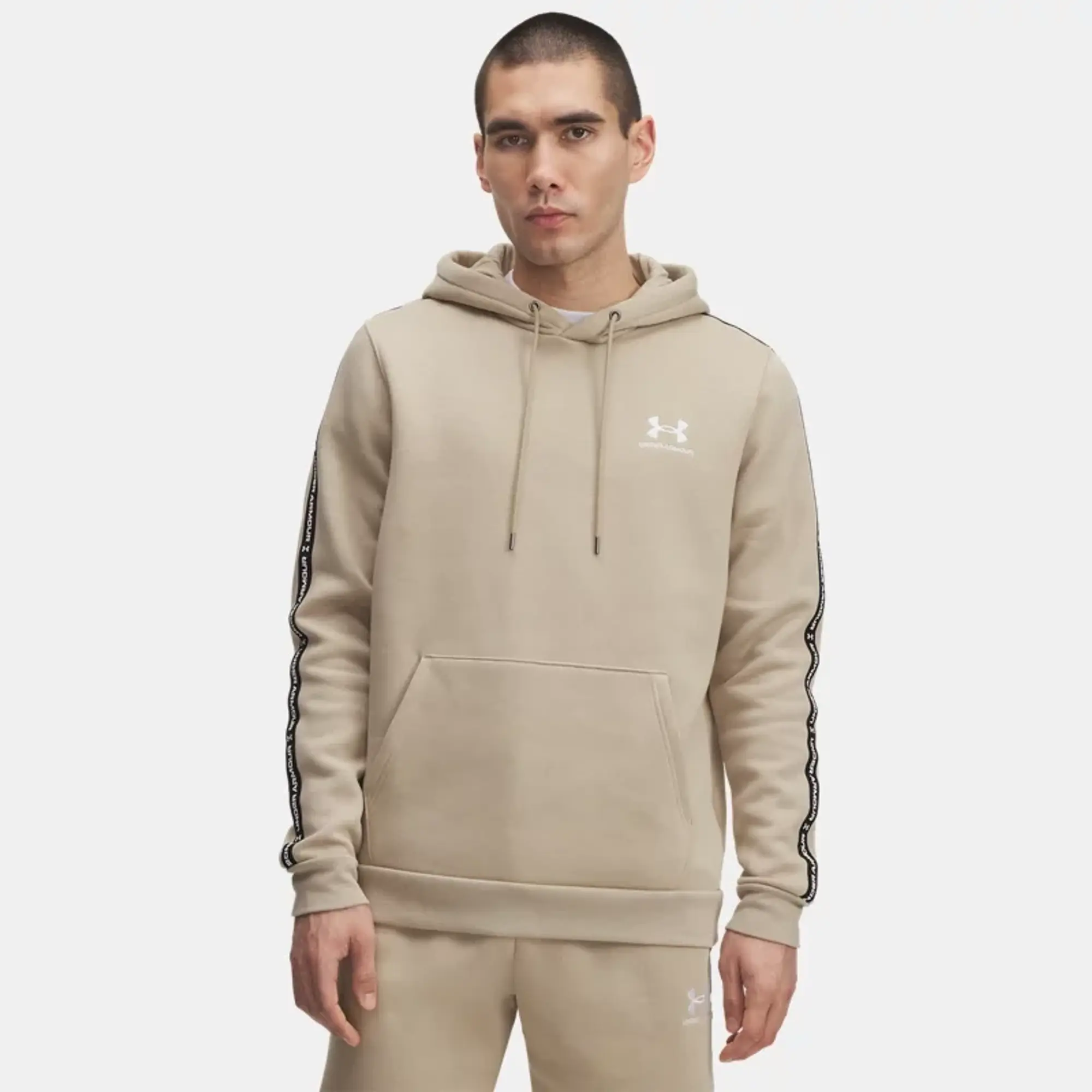 Under Armour  Icon Fleece Taping Men's Hoodie City Khaki / White L