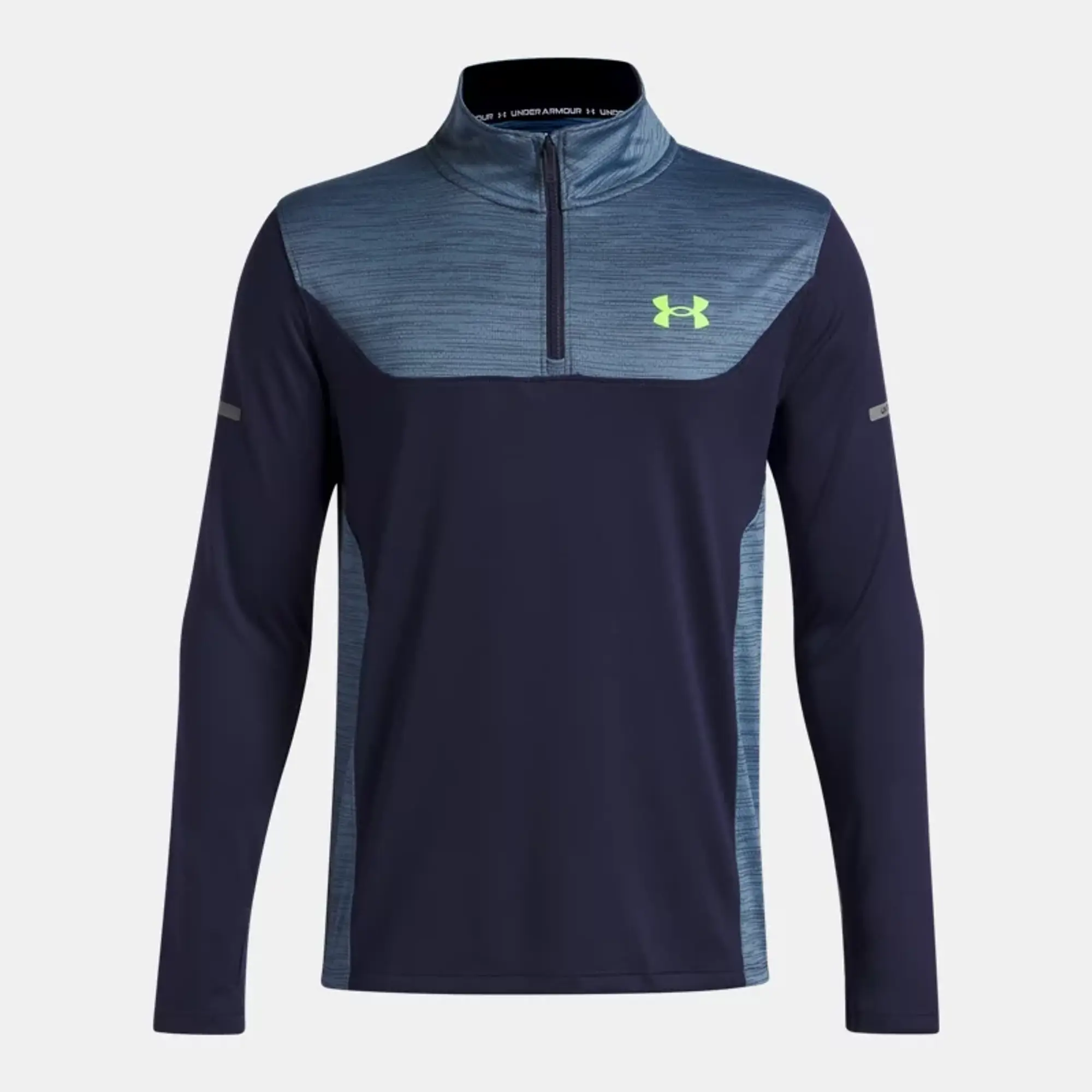 Under Armour  Tech™ Utility Boys' ¼ Zip Washed Navy / Hyper Green YLG (59 - 63 in)