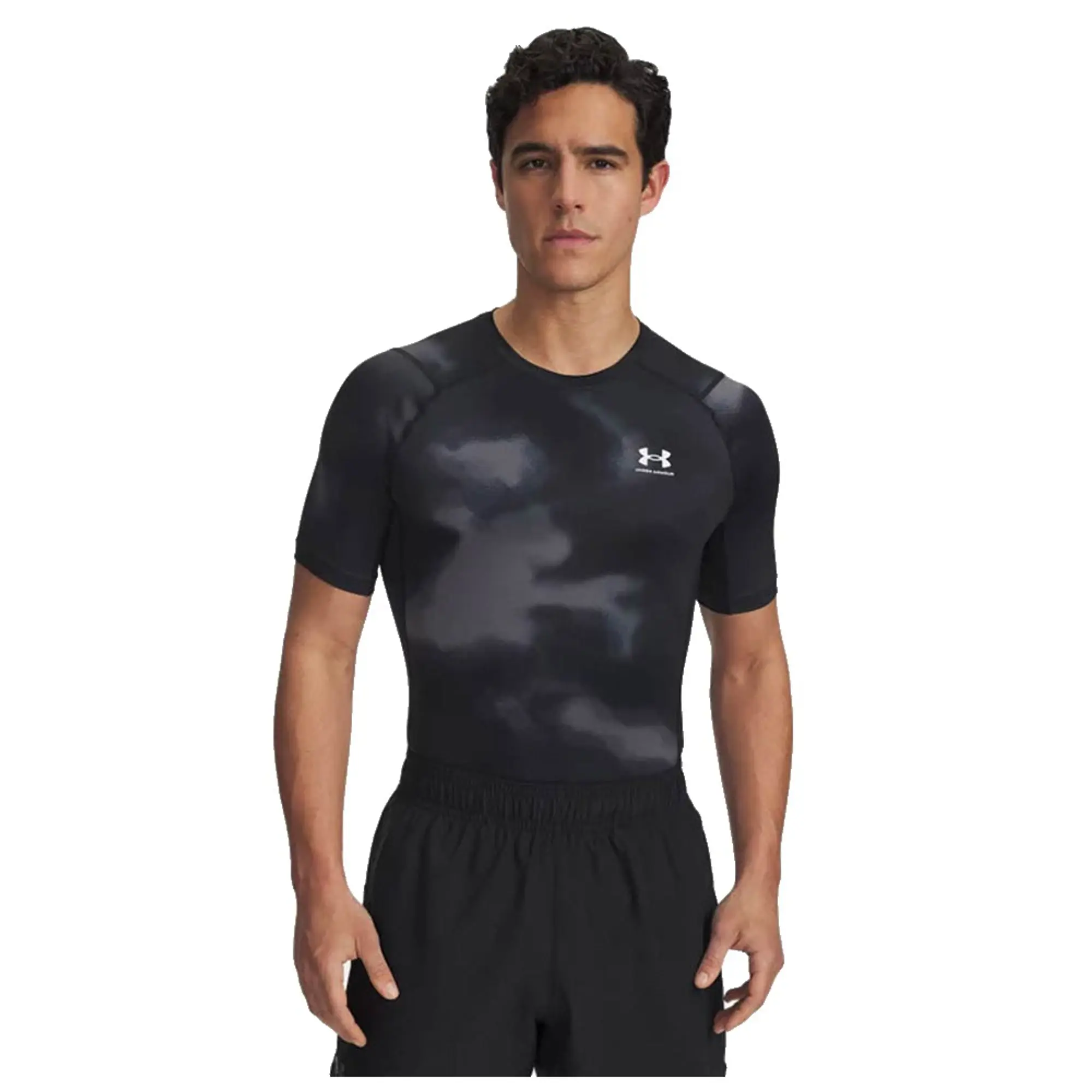 HeatGear® Printed Men's Short Sleeve Black / White XL