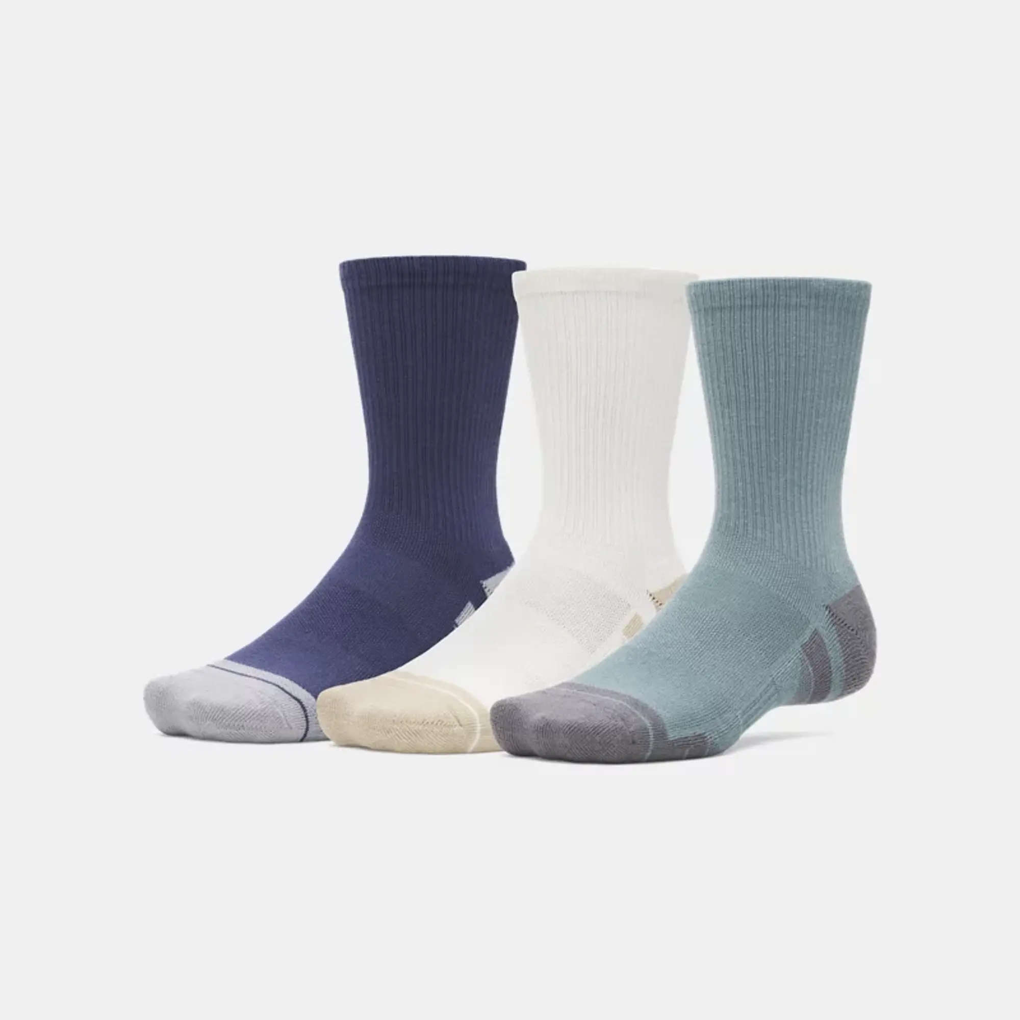 Under Armour  Performance Tech™ Unisex 3-Pack Crew Socks Jasper Blue / Summit White / Castlerock L