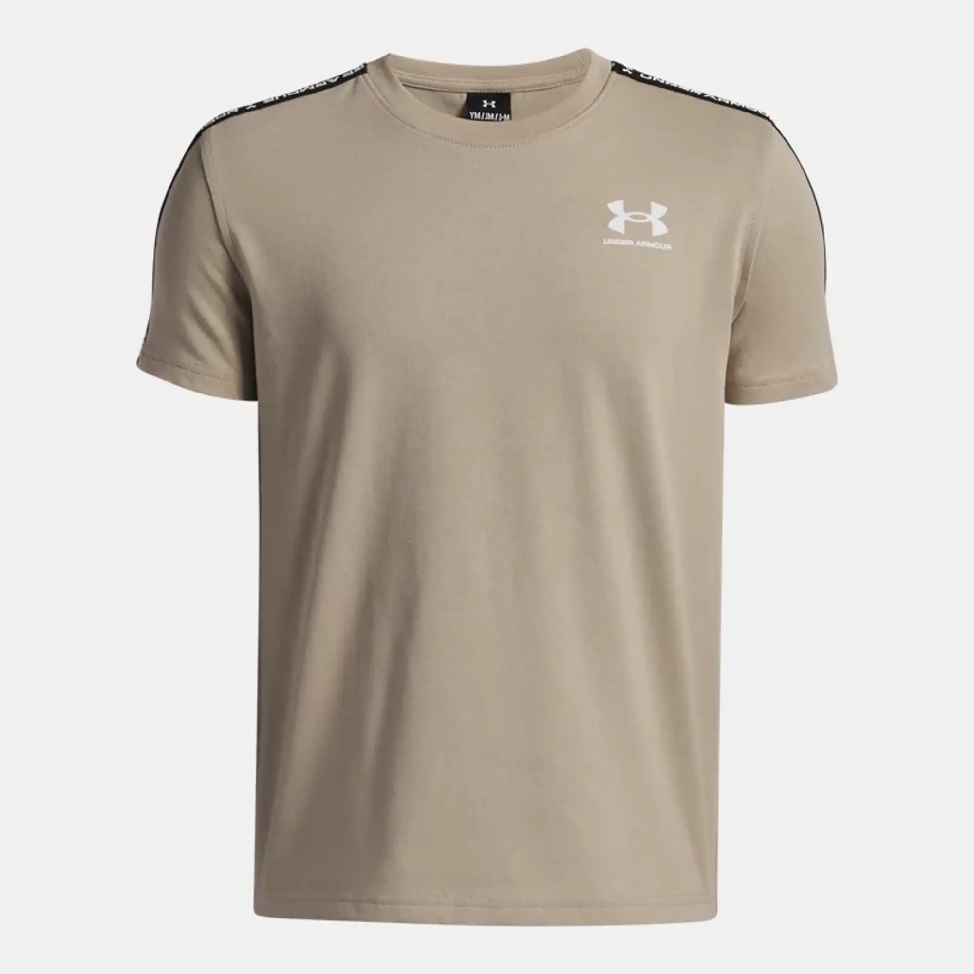 Under Armour  Sportstyle Taped Boys' Short Sleeve City Khaki / White YLG (59 - 63 in)