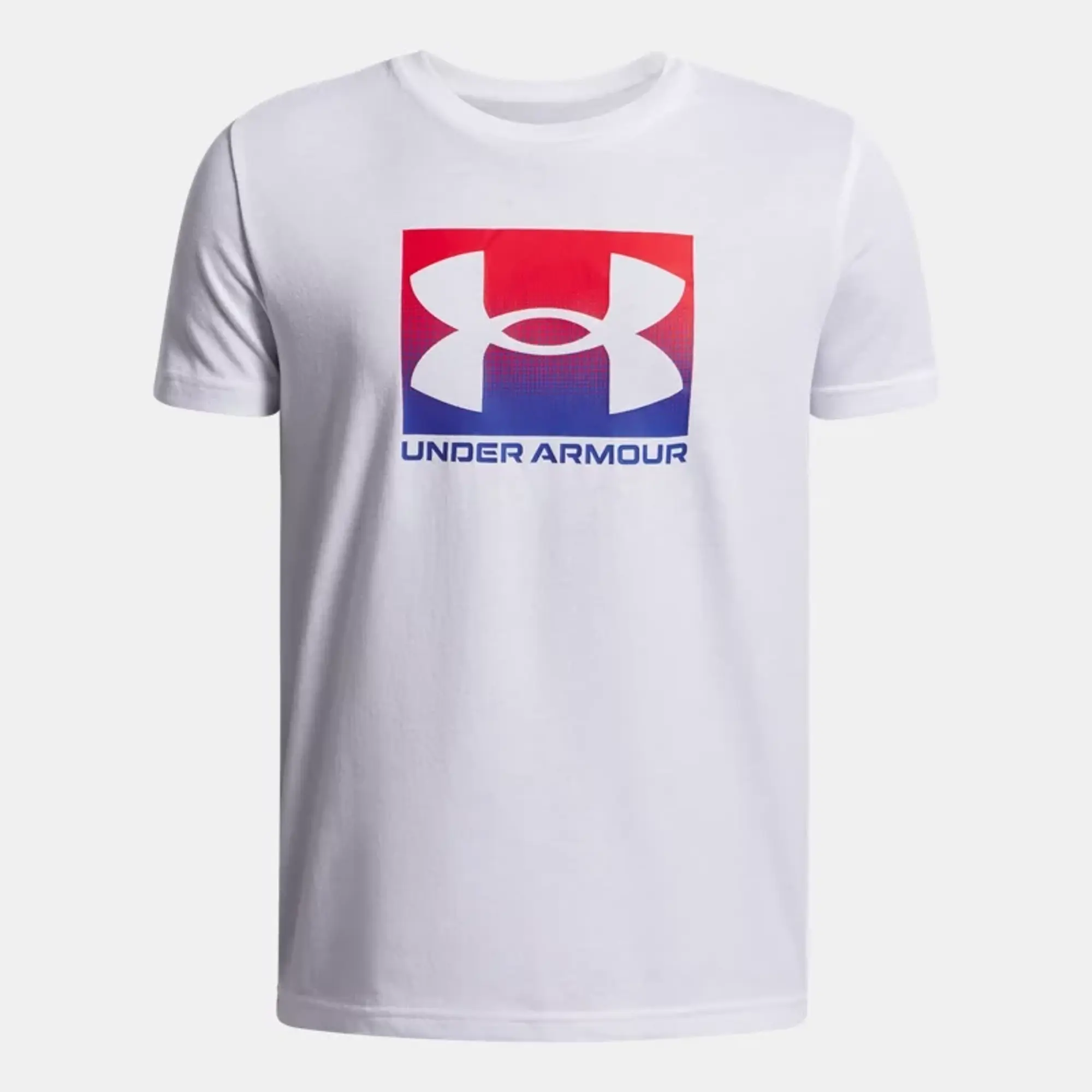 Under Armour  Boxed Sports Boys' Short Sleeve White / Royal YXL (63 - 67 in)