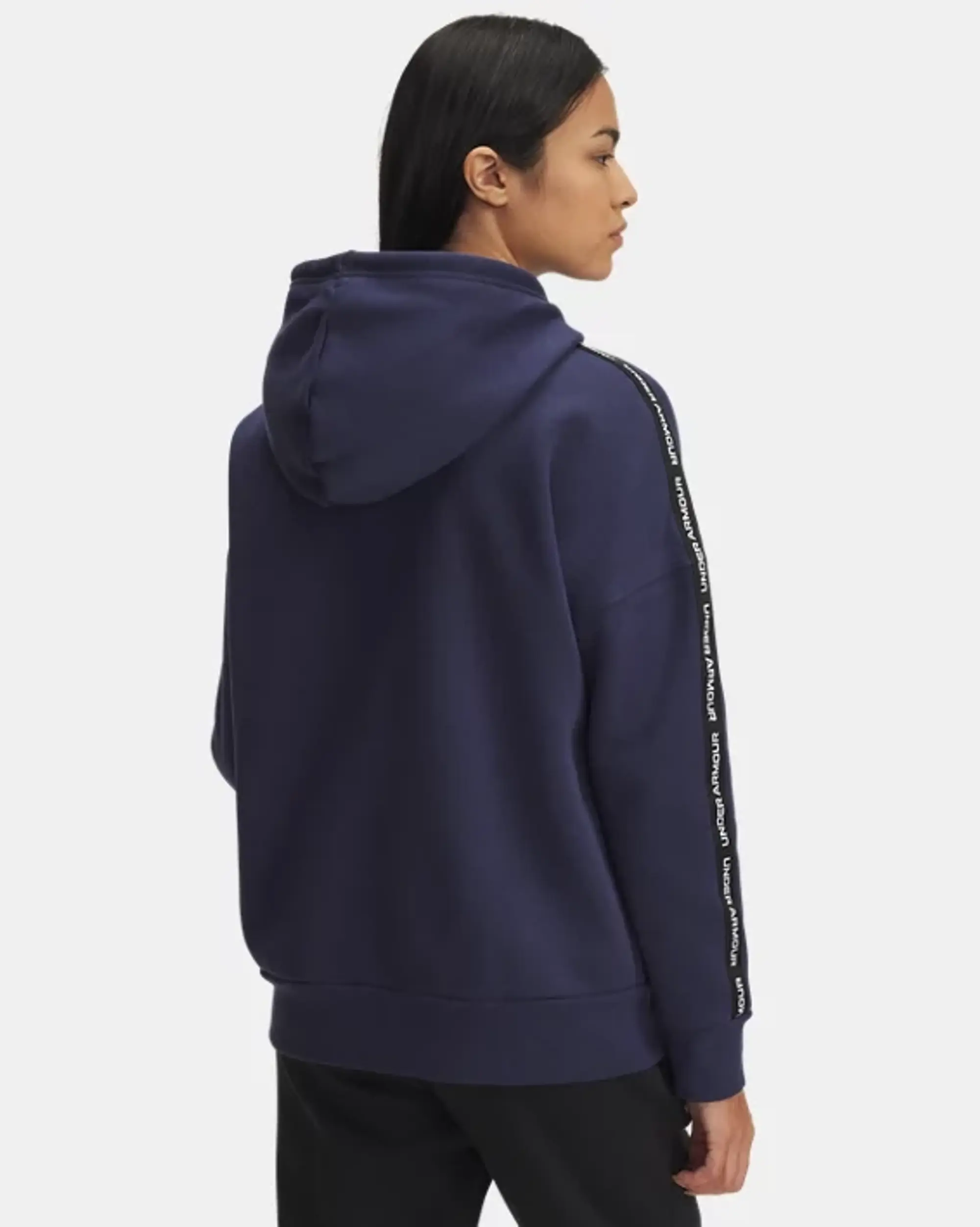Under Armour  Icon Fleece Taped Women's Hoodie Washed Navy / White M
