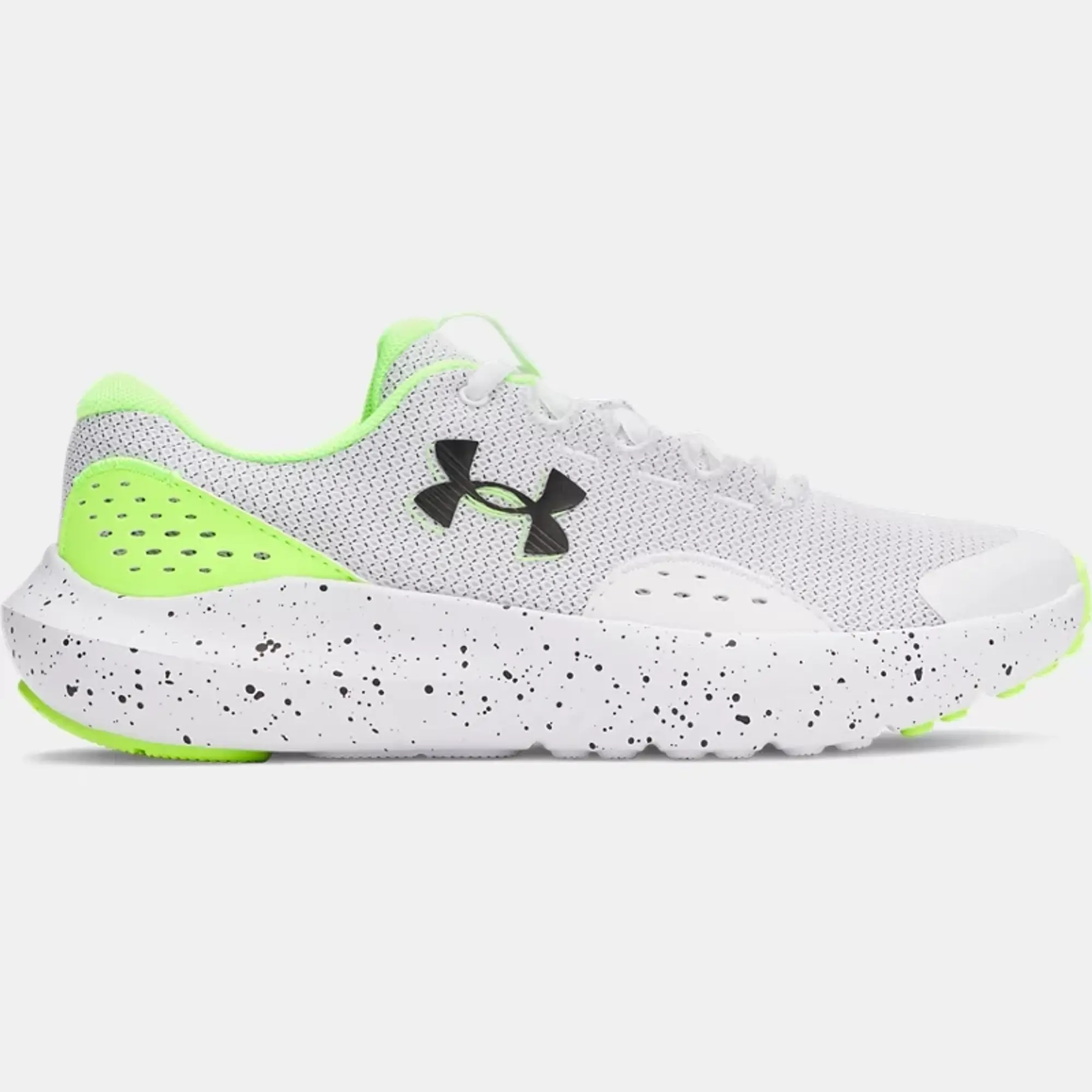 Under Armour  Surge 4 Boys' Running Shoes White / Hyper Green / Black 3.5