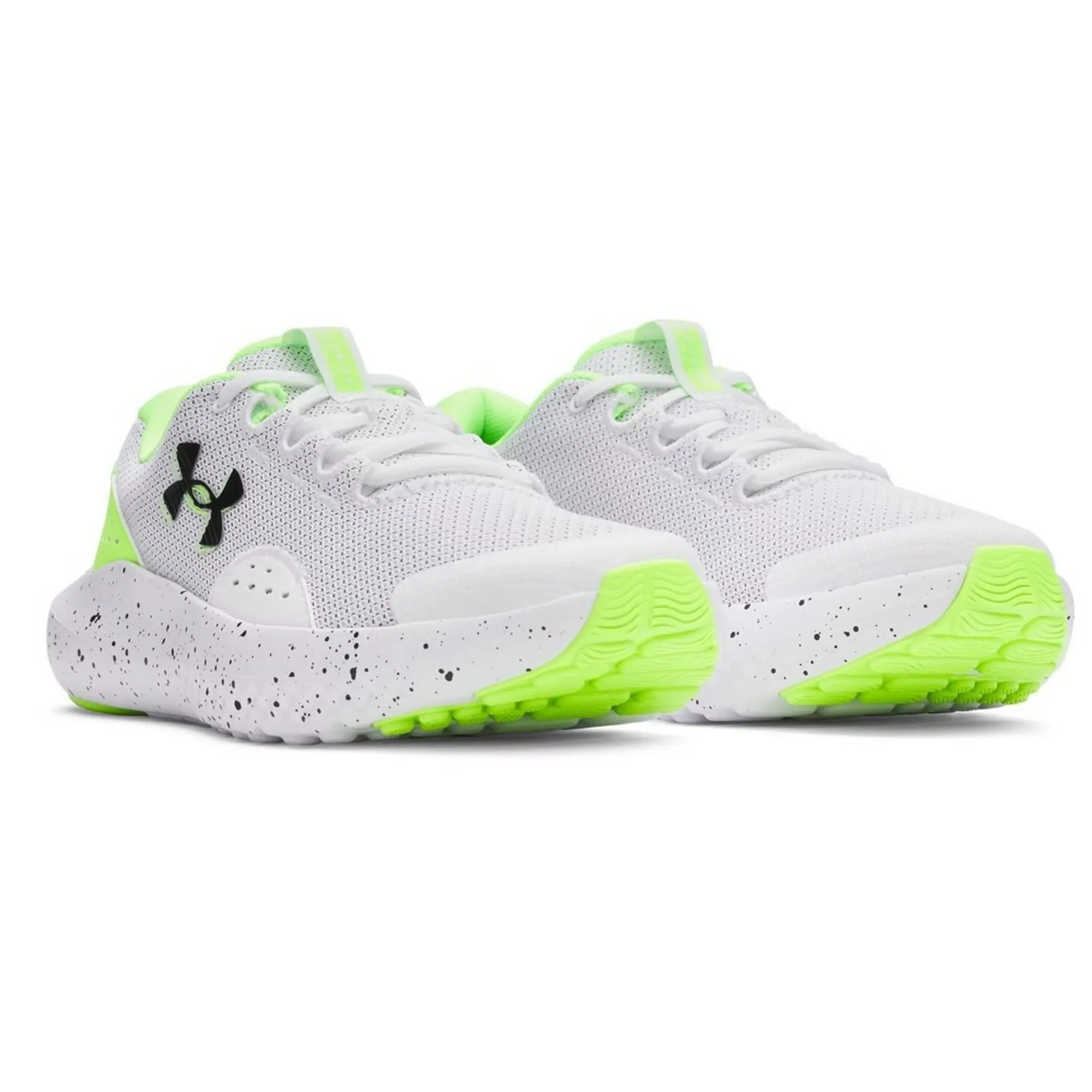 Under Armour  Surge 4 Boys' Running Shoes White / Hyper Green / Black 3.5