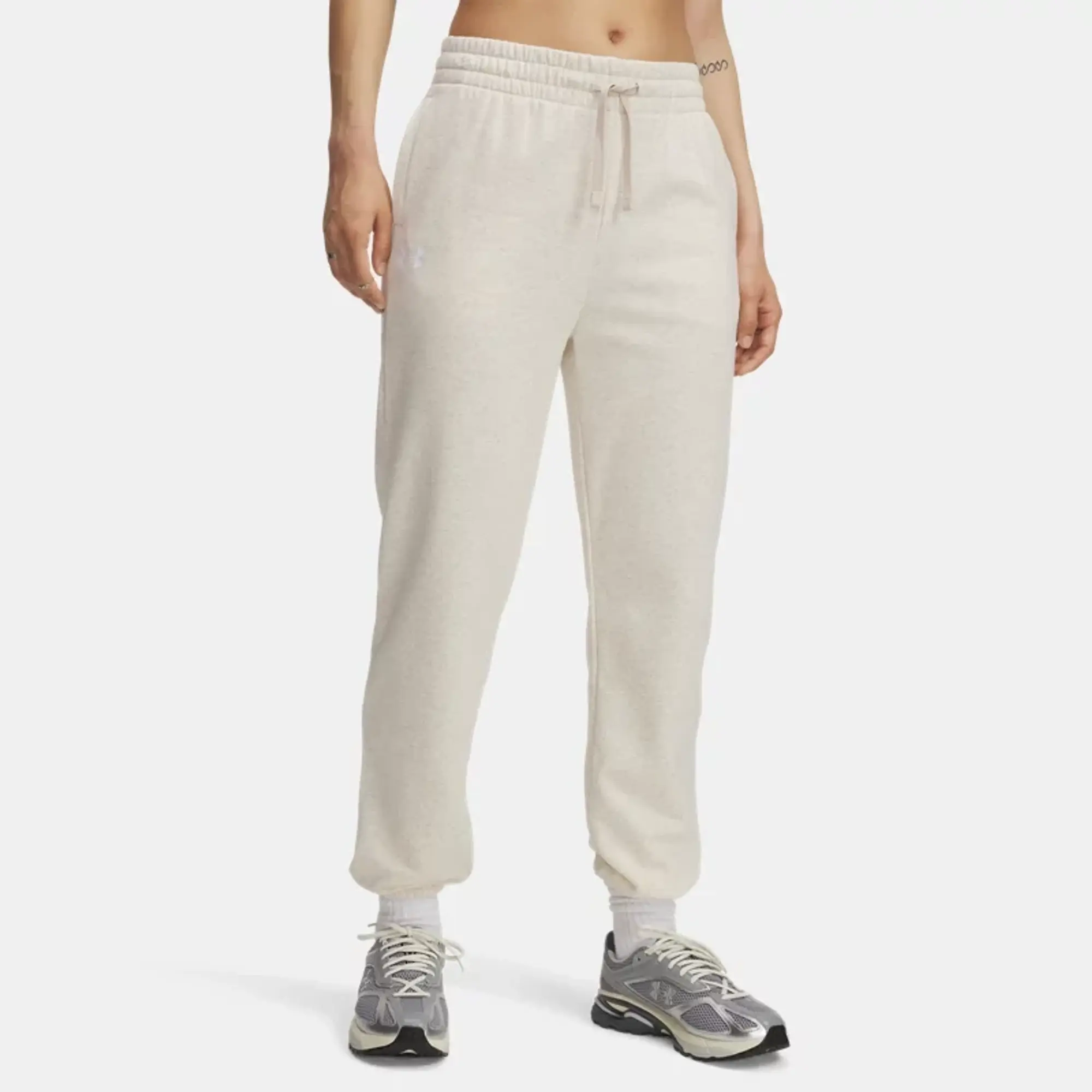 Under Armour  Rival Terry Women's Joggers Oatmeal Light Heather / White L