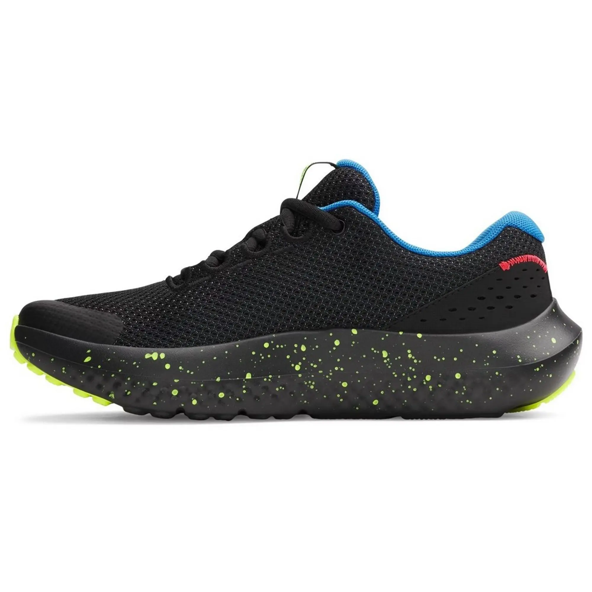 Under Armour  Surge 4 Boys' Running Shoes Black / High Vis Yellow / White 3