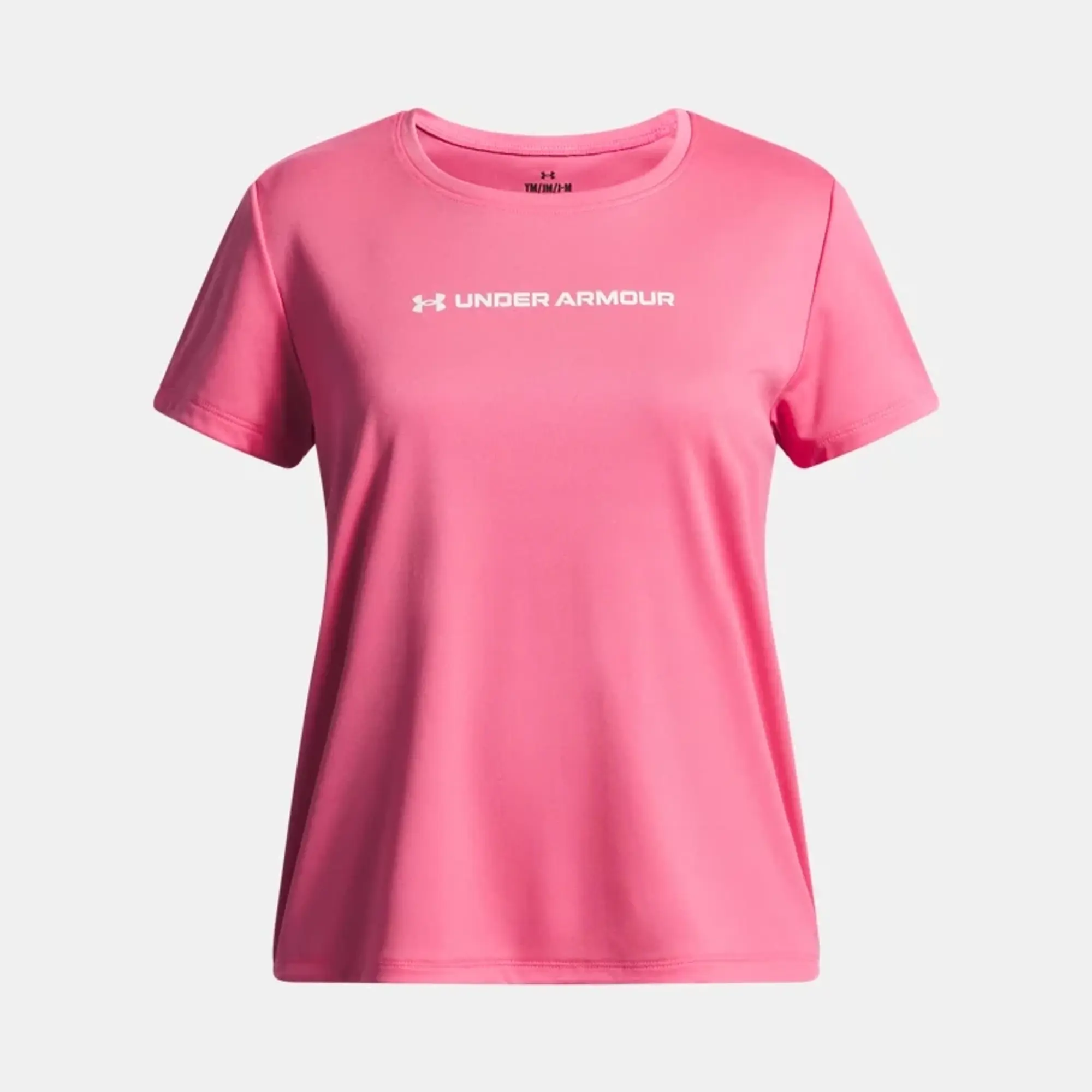 Under Armour  Tech™ Wordmark Graphic Girls' Short Sleeve Super Pink / White YLG (59 - 63 in)