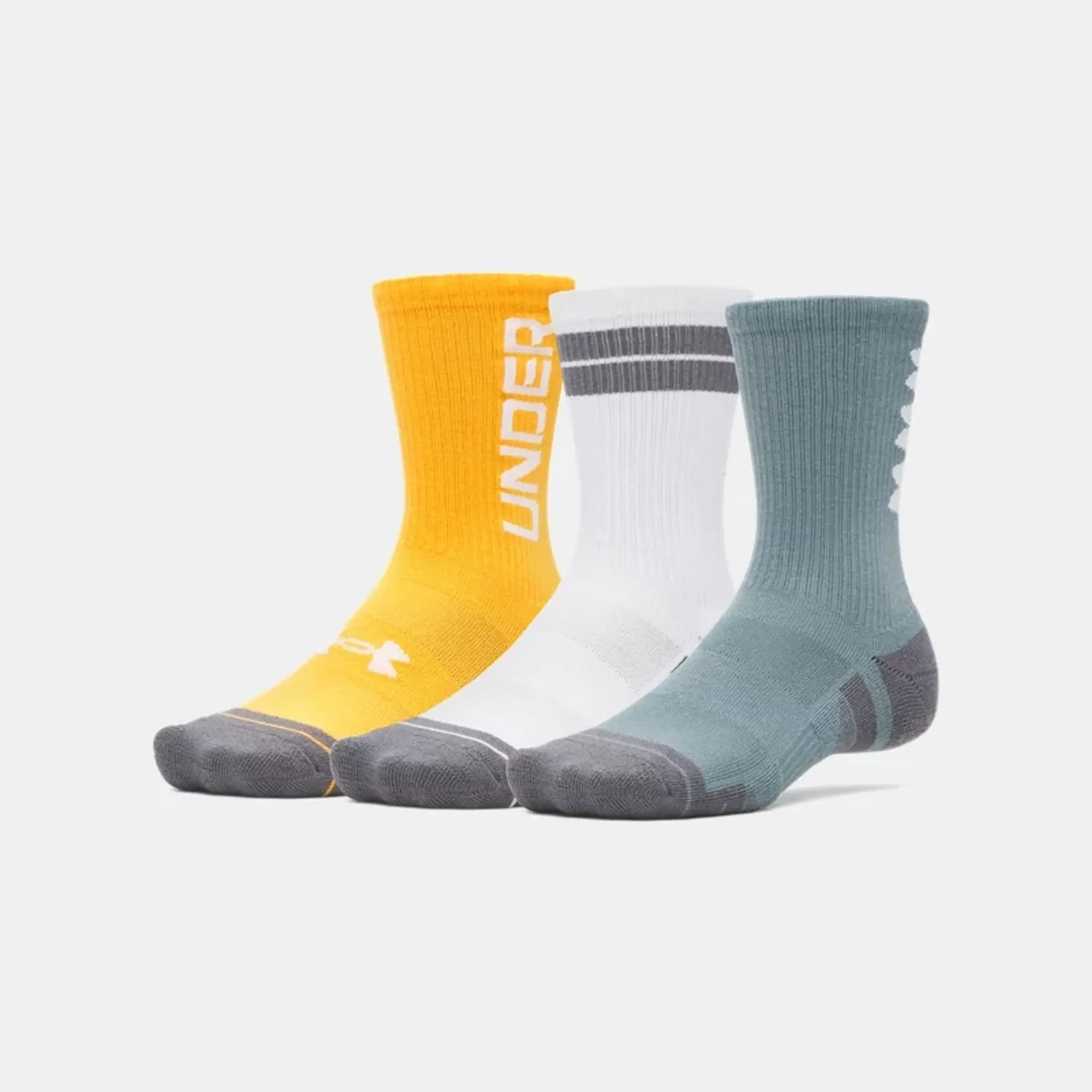 Under Armour  Performance Tech™ Unisex 3-Pack Crew Socks Jasper Blue / White / White L