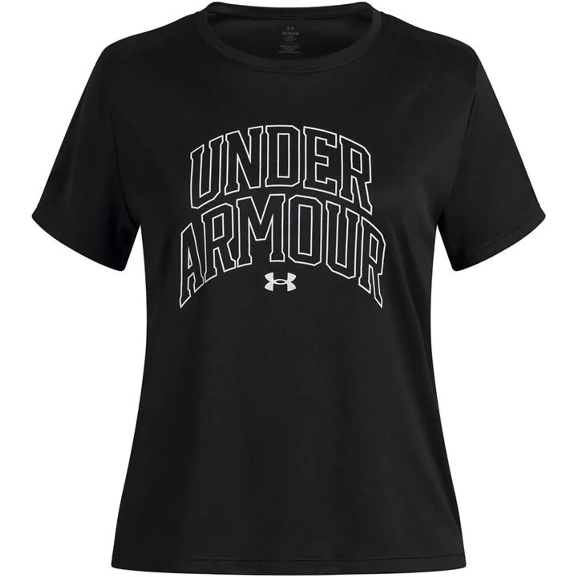 Under Armour  Tech™ Varsity Graphic Girls' Short Sleeve Black / White YLG (59 - 63 in)