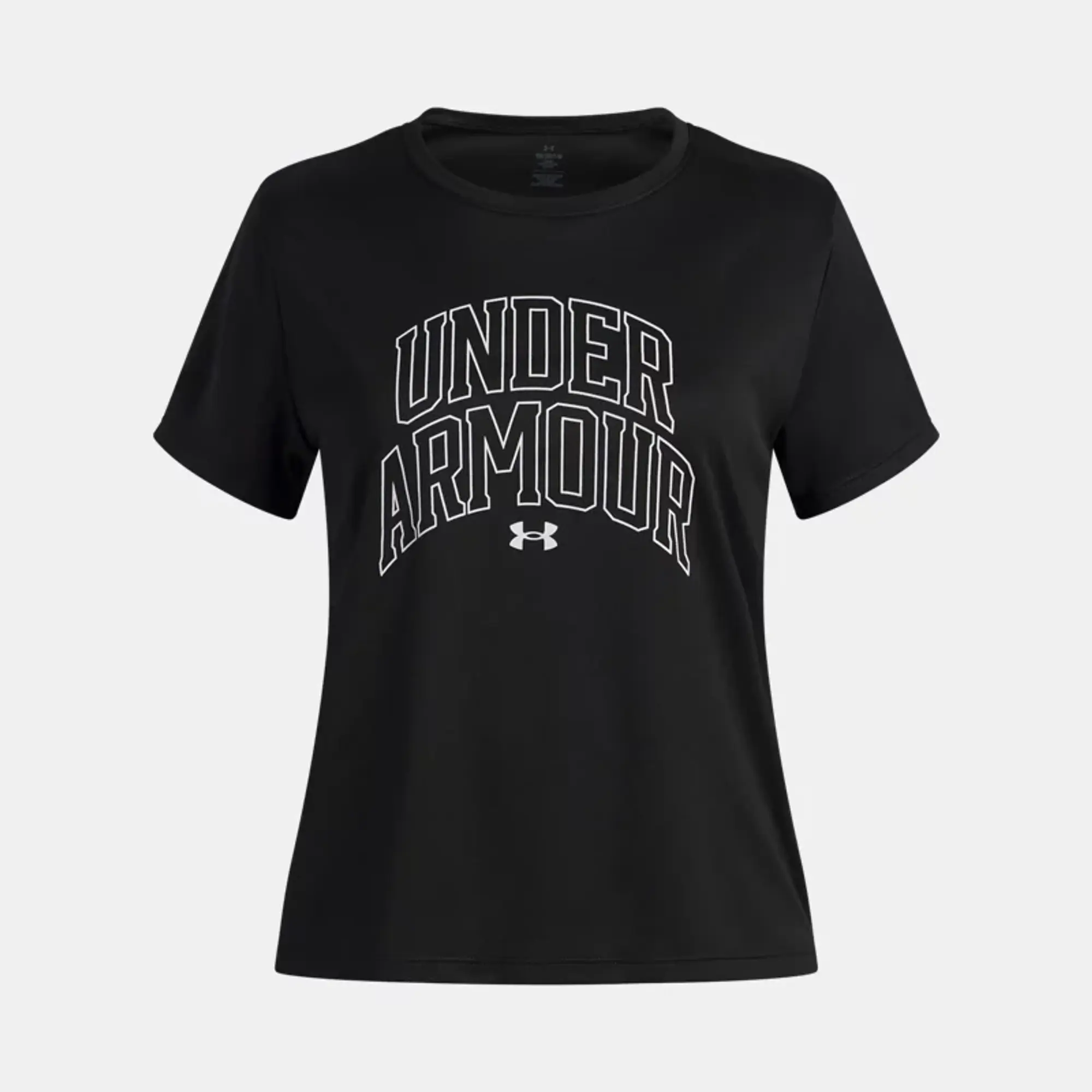 Under Armour  Tech™ Varsity Graphic Girls' Short Sleeve Black / White YLG (59 - 63 in)