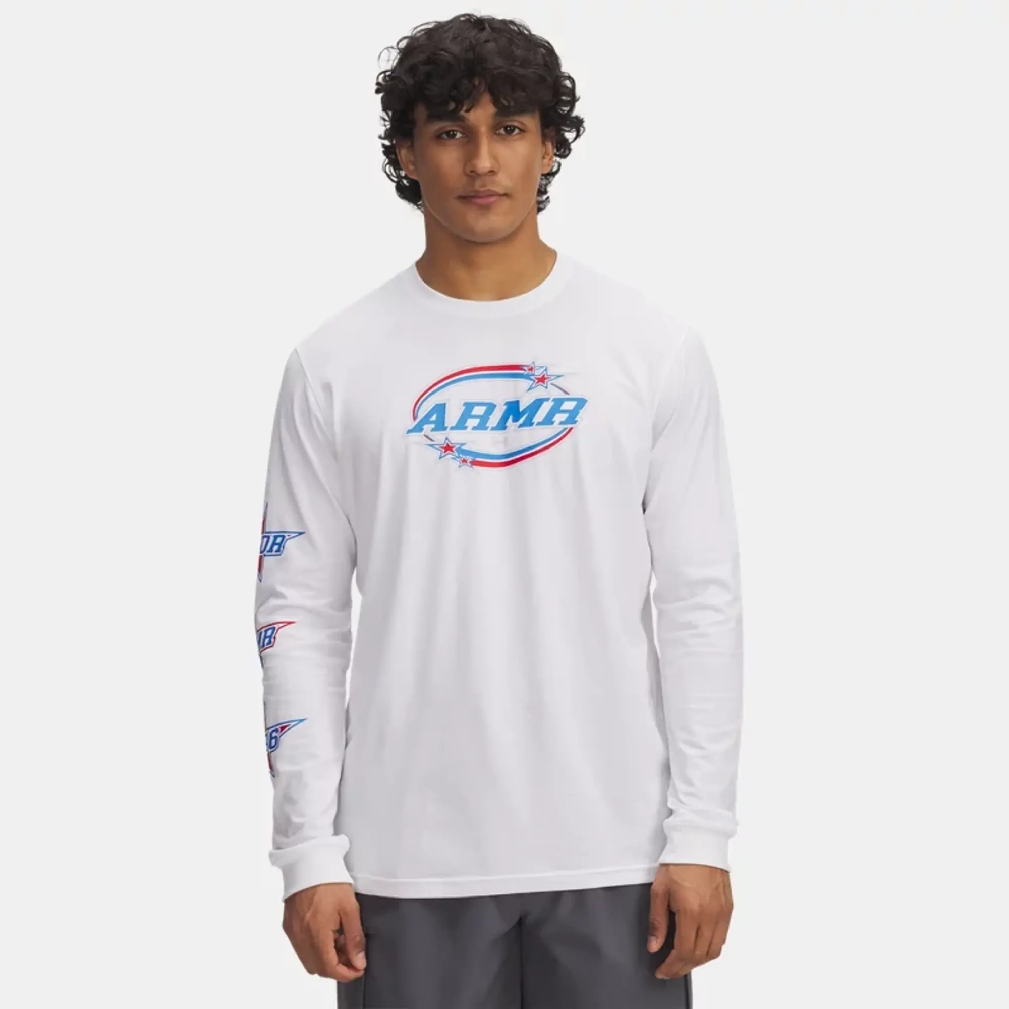 Under Armour  Stacked Stars Men's Long Sleeve White / Red L