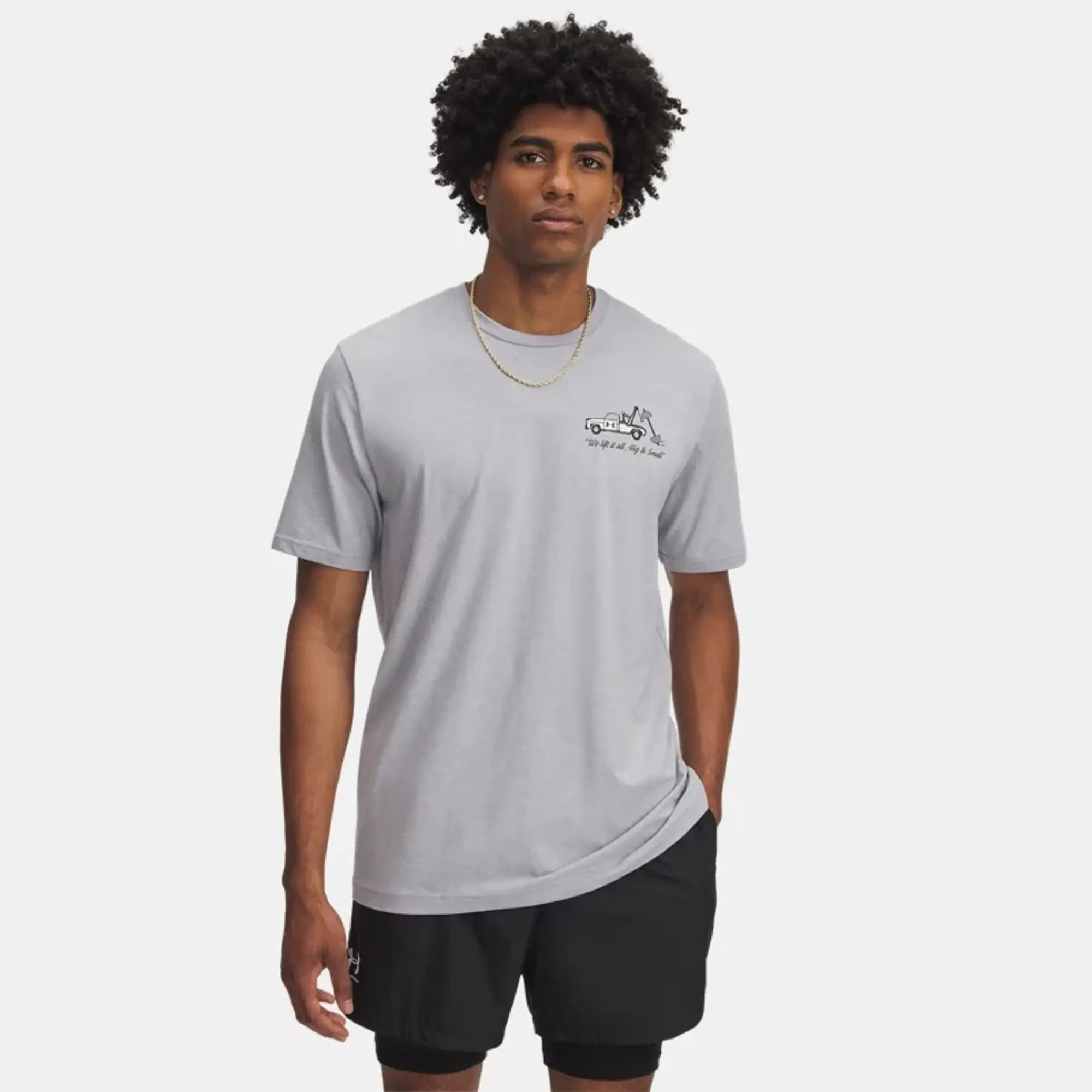 Under Armour  Body Shop Men's Short Sleeve Mod Gray Light Heather / White L