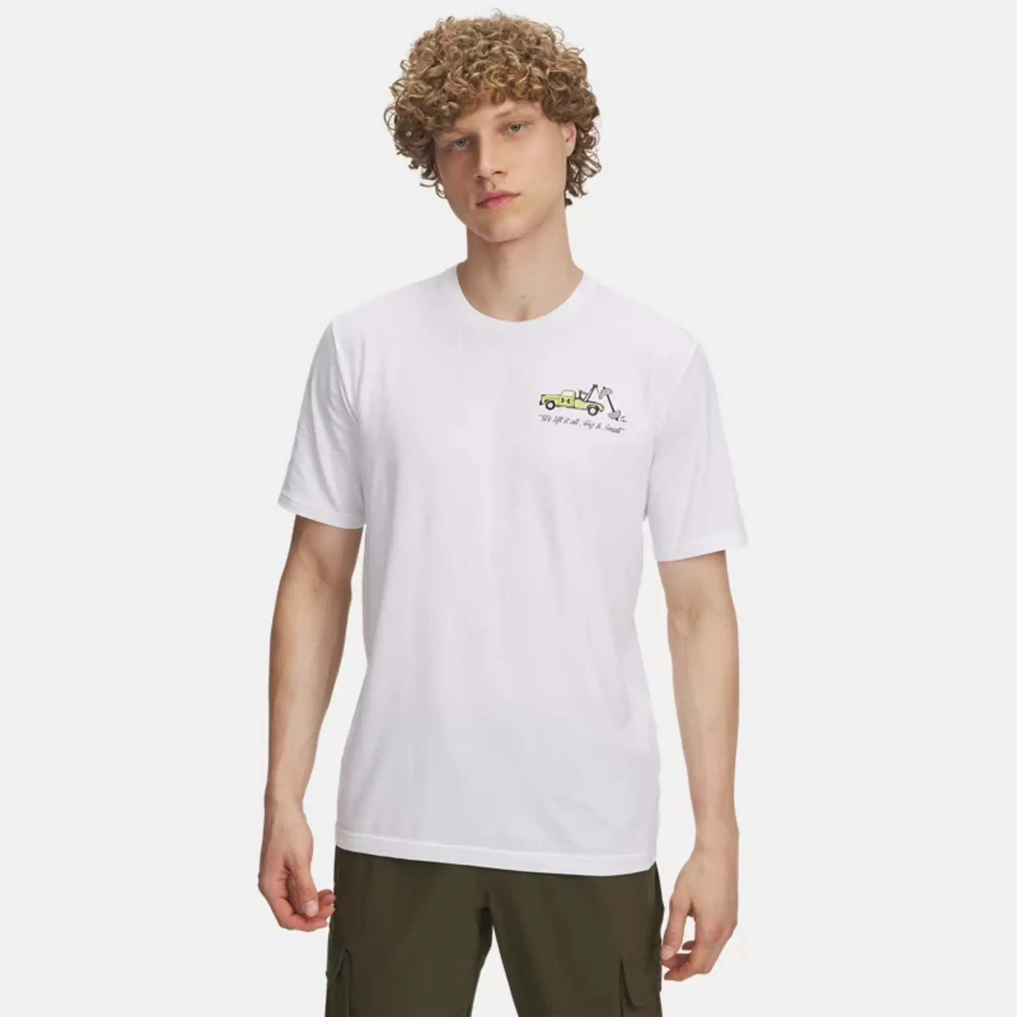 Under Armour  Body Shop Men's Short Sleeve White / Yellow Shade L