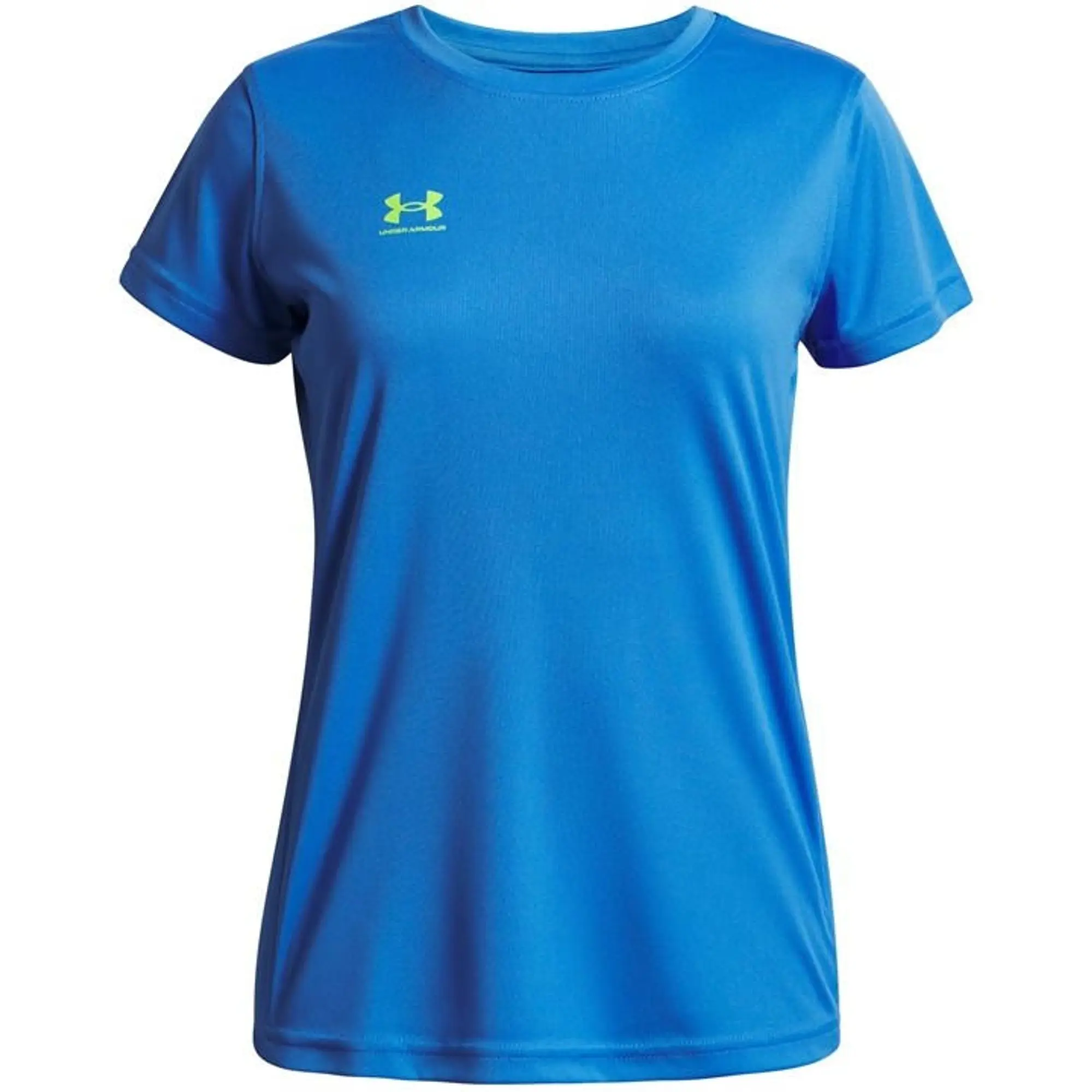 Under Armour  Challenger Girls' Training Short Sleeve Blue Atlantis / High Vis Yellow YLG (59 - 63 in)