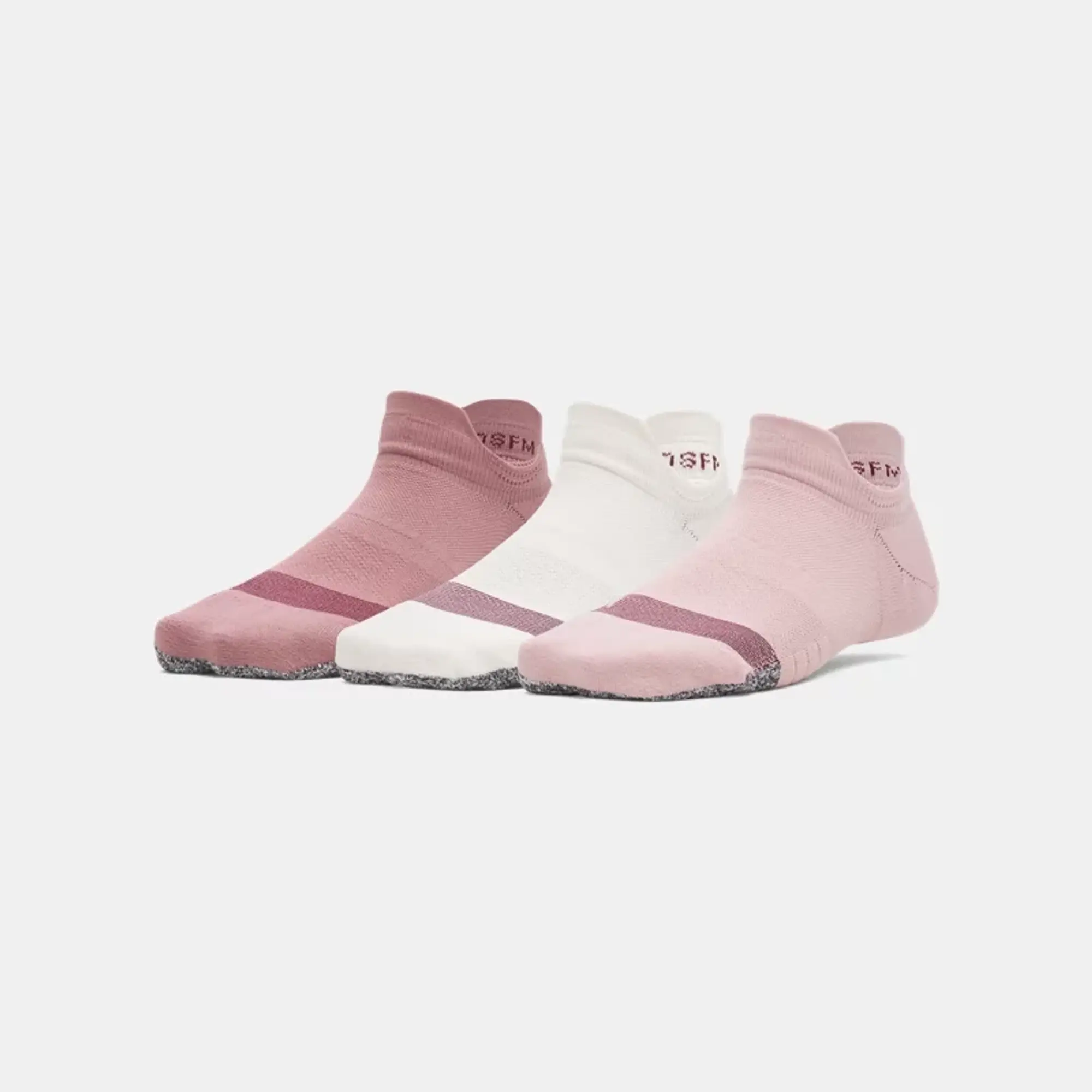 Under Armour  Breathe Women's 3-Pack No Show Tab Socks Tourmaline Pink / Stone / Dark Maroon OSFM