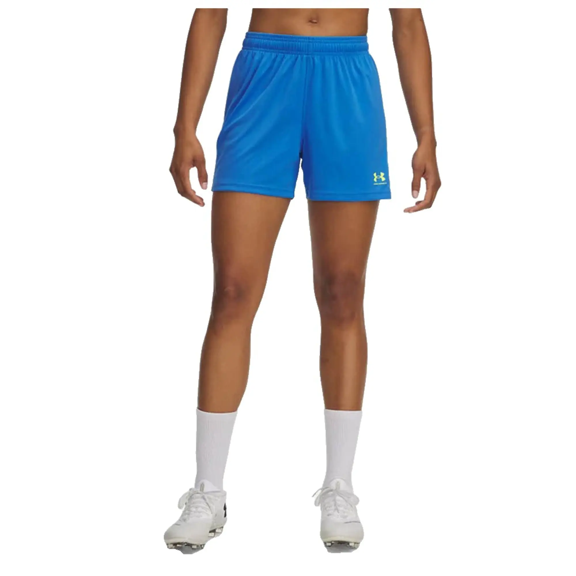 Under Armour  Challenger Knit Women's 4.5" Shorts Blue Atlantis / High Vis Yellow L