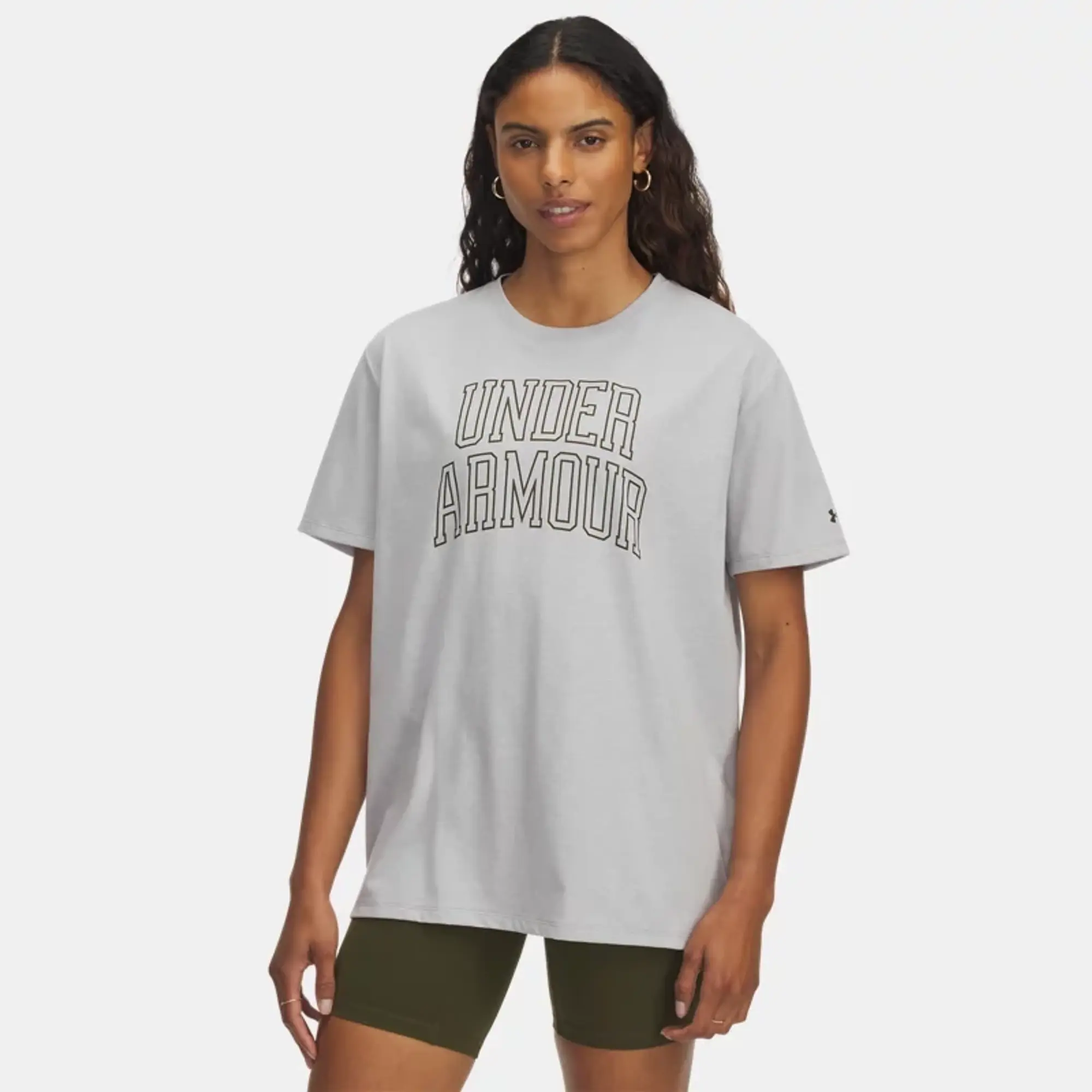 Under Armour  Rival Campus Women's Oversized T-Shirt Mod Gray Light Heather / Expedition Green L