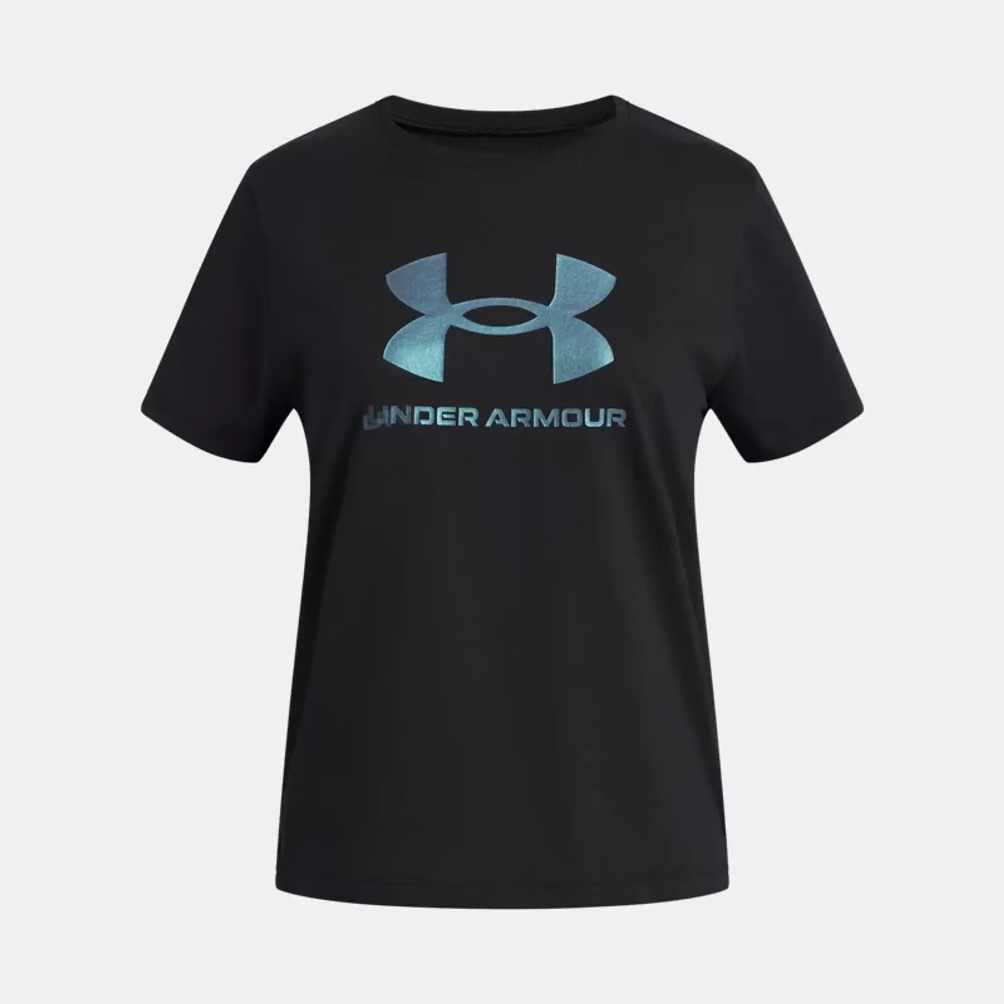 Under Armour  Rival Shimmer Girls' Short Sleeve Black / White YLG (59 - 63 in)