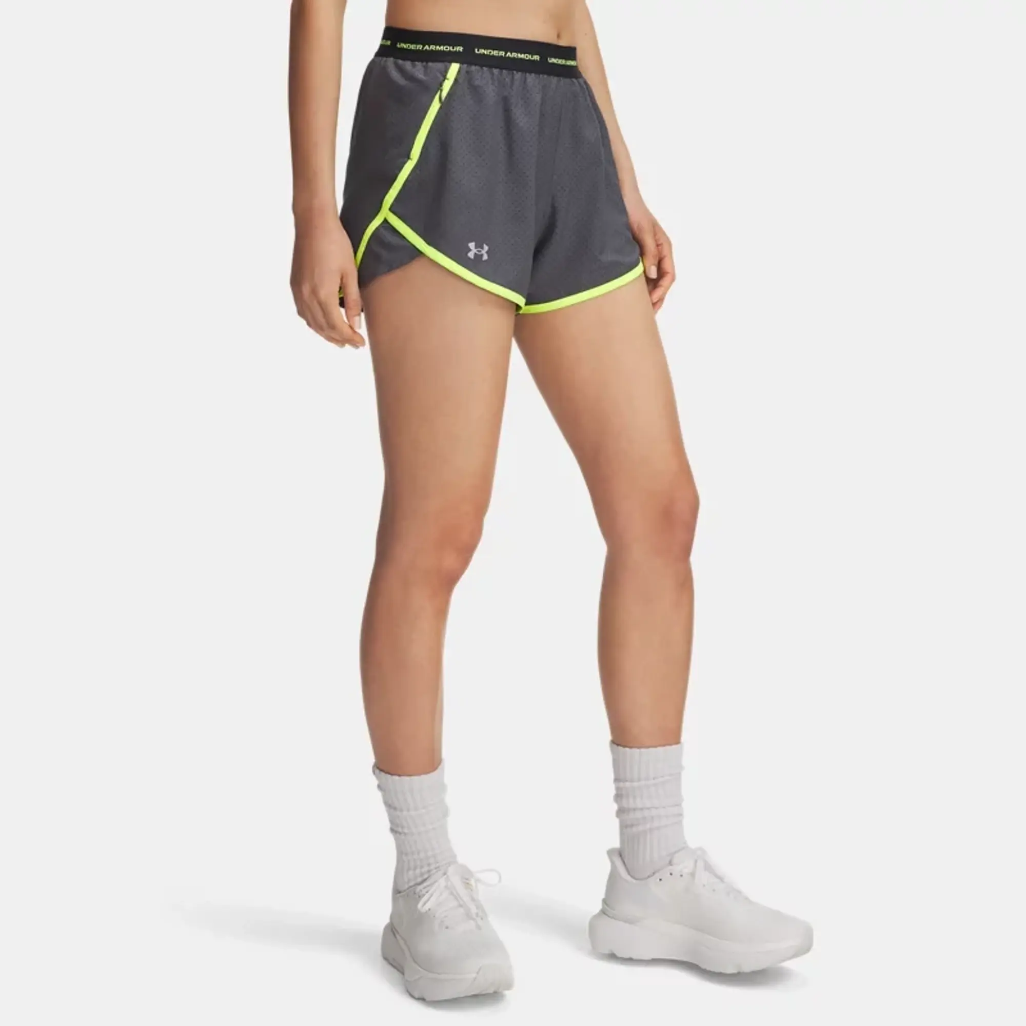Under Armour  Fly By Women's 3'' Shorts Castlerock / High Vis Yellow / Reflective L