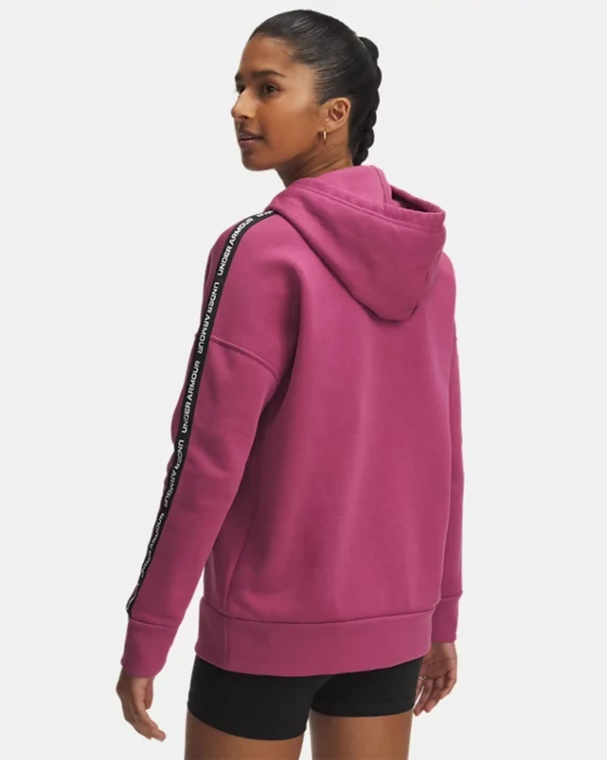 Under Armour  Icon Fleece Taped Women's Hoodie Fuchsia Dusk / White L