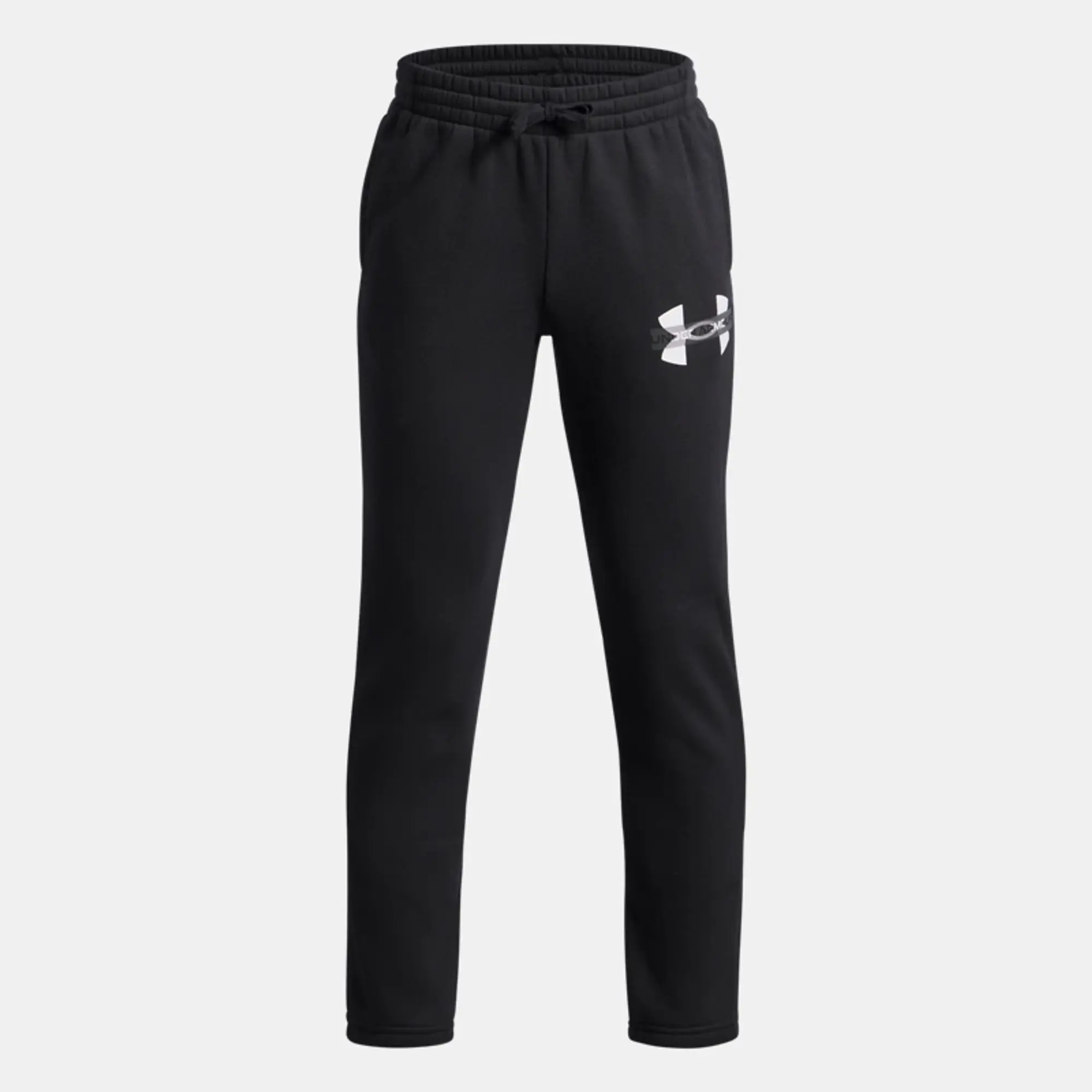 Under Armour  Rival Fleece Colorblock Graphic Boys' Joggers Black / Black / White YLG (59 - 63 in)