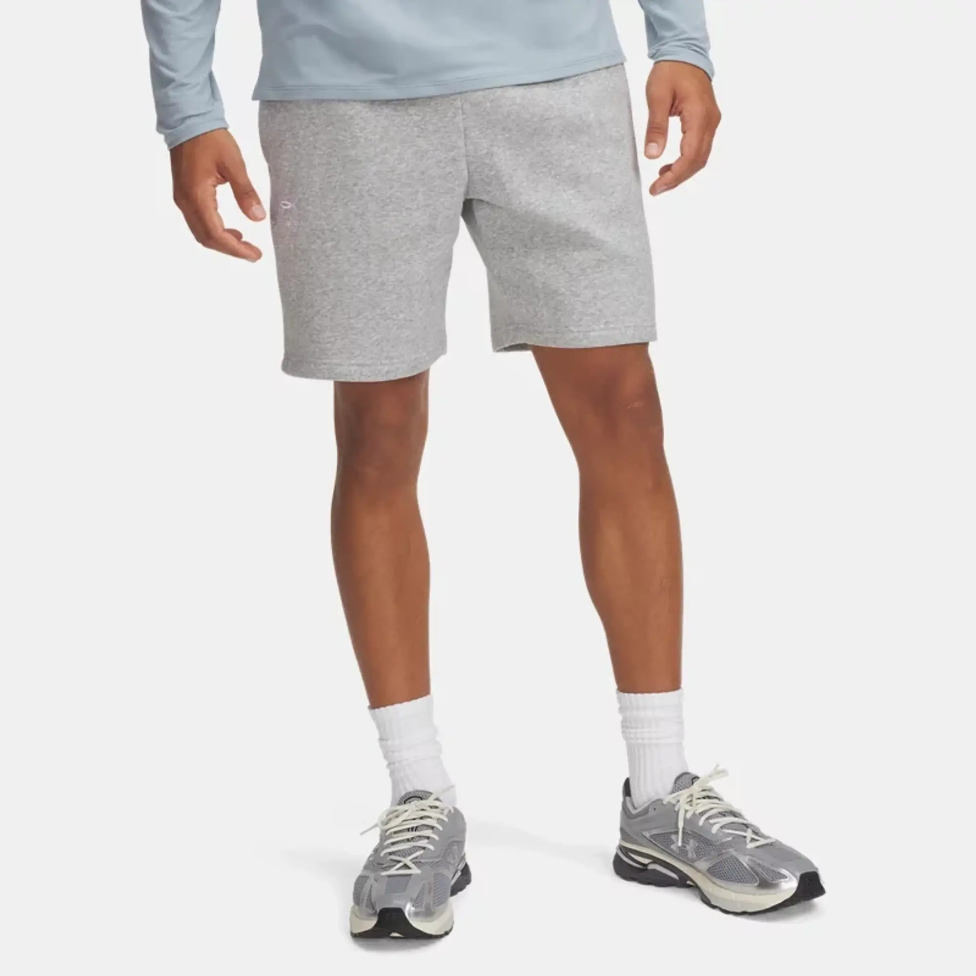 Under Armour  Icon Fleece Men's 7.75" Shorts Mod Gray Light Heather / White L