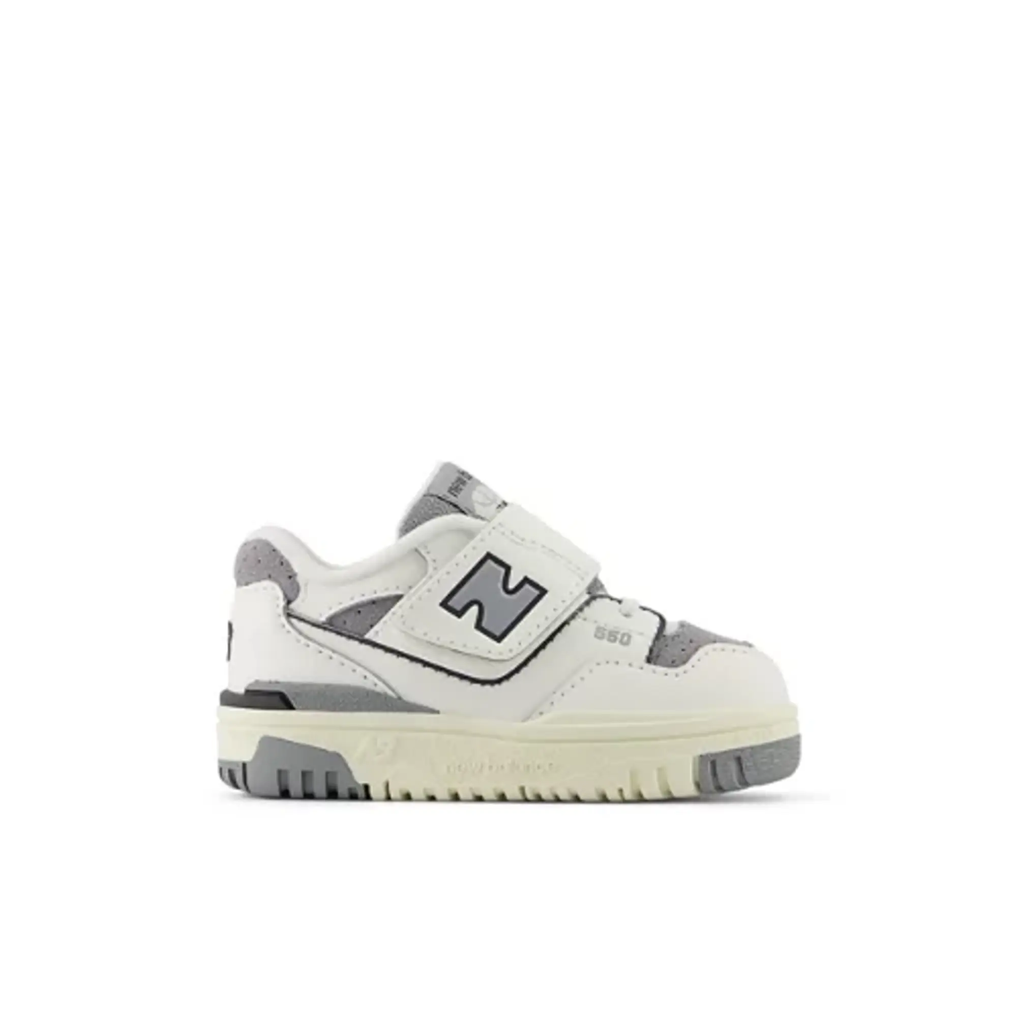 New Balance Infants' 550 HOOK & LOOP in White/Grey Synthetic